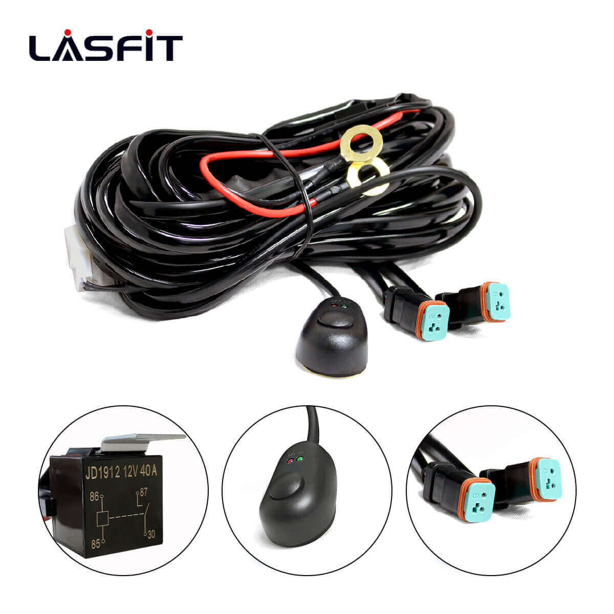 LED Pods Wiring Harness with DT Connectors - 2 Leads - Image 3