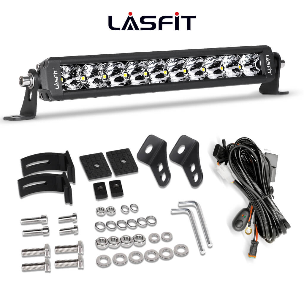 12 Inch Off-Road LED Light Bars Combo Flood Spot Single Row - LASFIT - Image 14