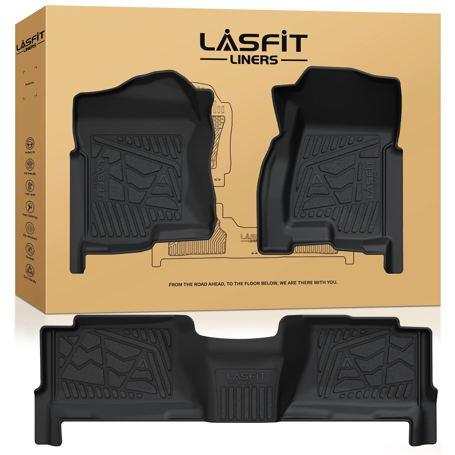 Fit for 2000-2006 GMC Yukon XL 1st & 2nd Row Floor Mats, Fit 2nd Row Bench Seat Only - Image 8