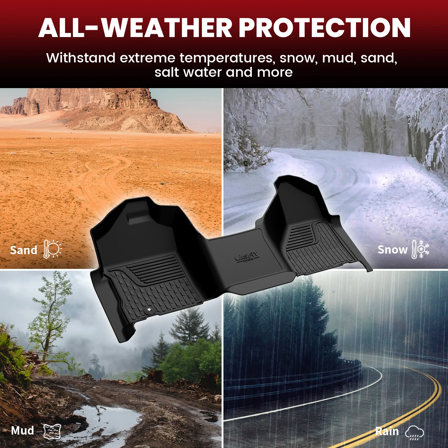 Fit for 2002-2008 RAM 1500 Quad Cab Floor Mats, Fit Carpet Flooring, Not Fit have 4X4 Shifter - Image 6