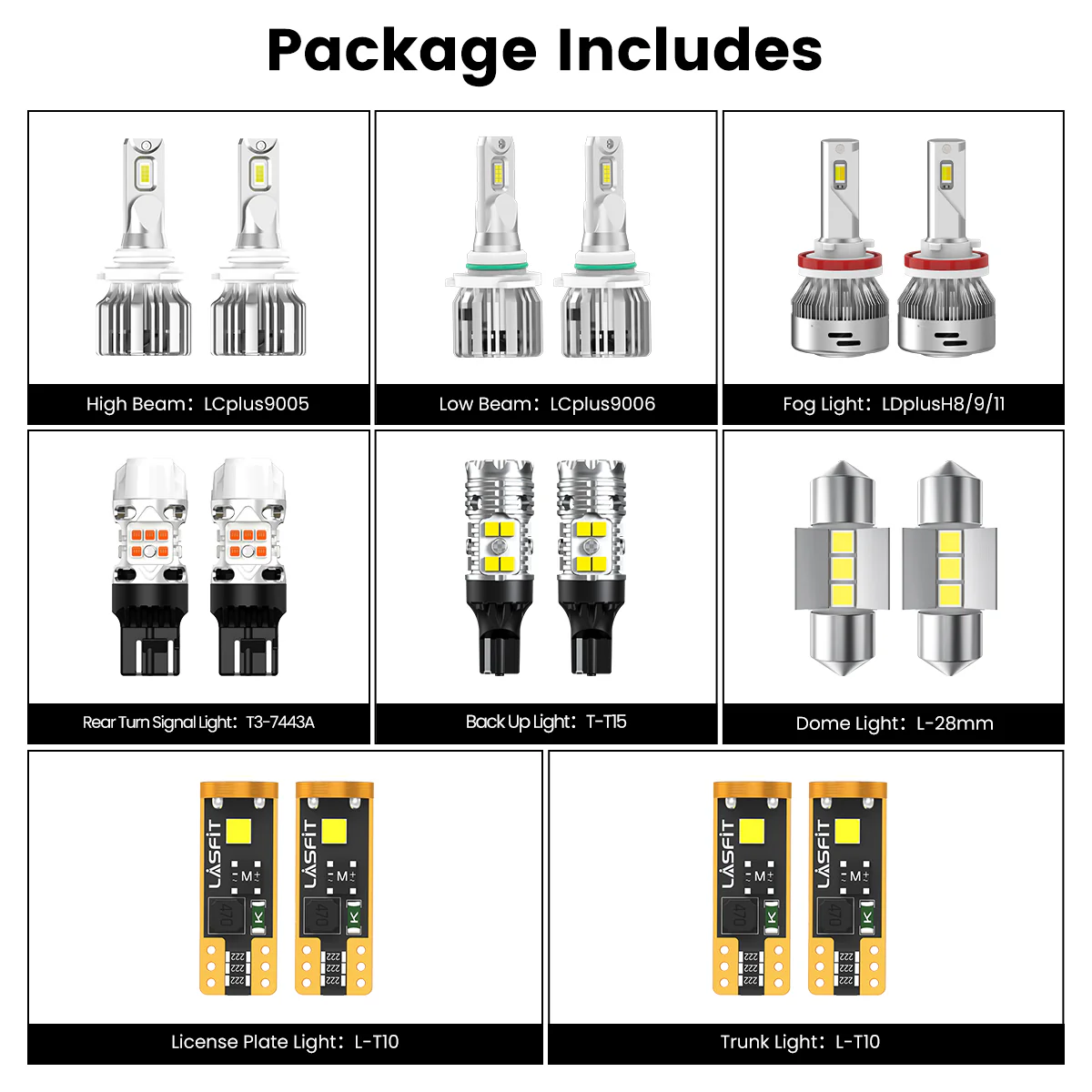 Fit for 2004-2013 Honda Civic LED Headlight Fog Exterior Interior Light Bulbs - Image 2