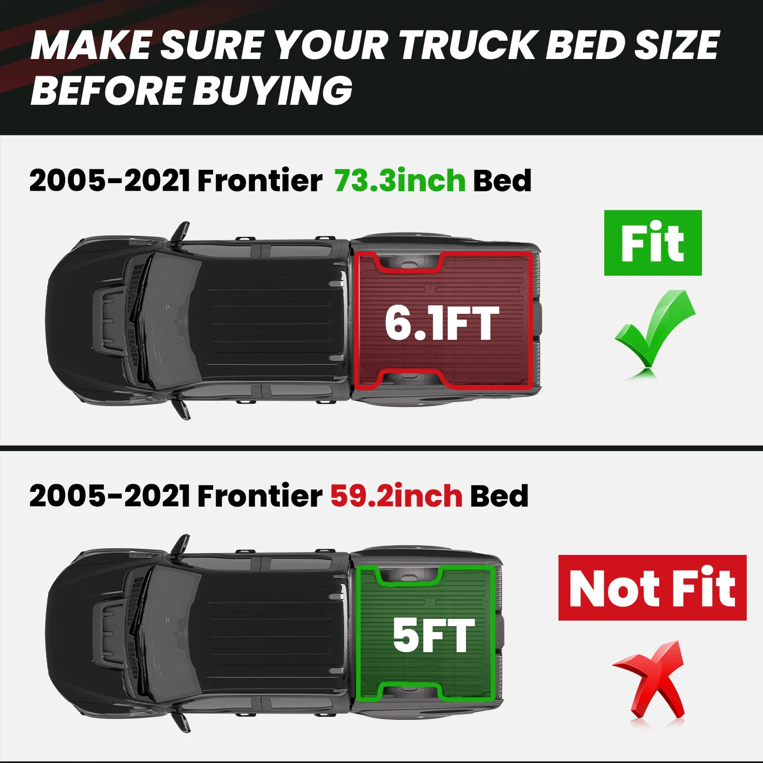 Fit for 2005-2021 Nissan Frontier Truck Bed Mat - Image 12