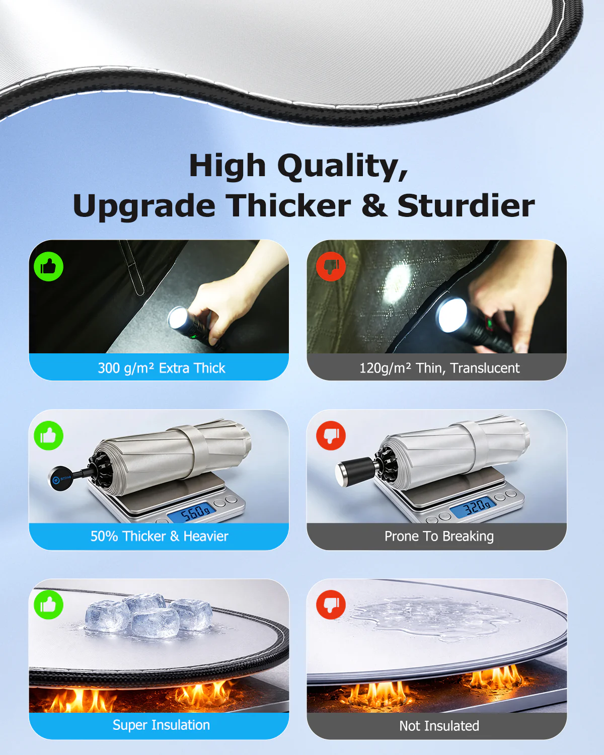 Weektic Windshield Sun Shade Umbrella for 2014-2026 GMC Sierra 1500/2500/3500 - Image 3