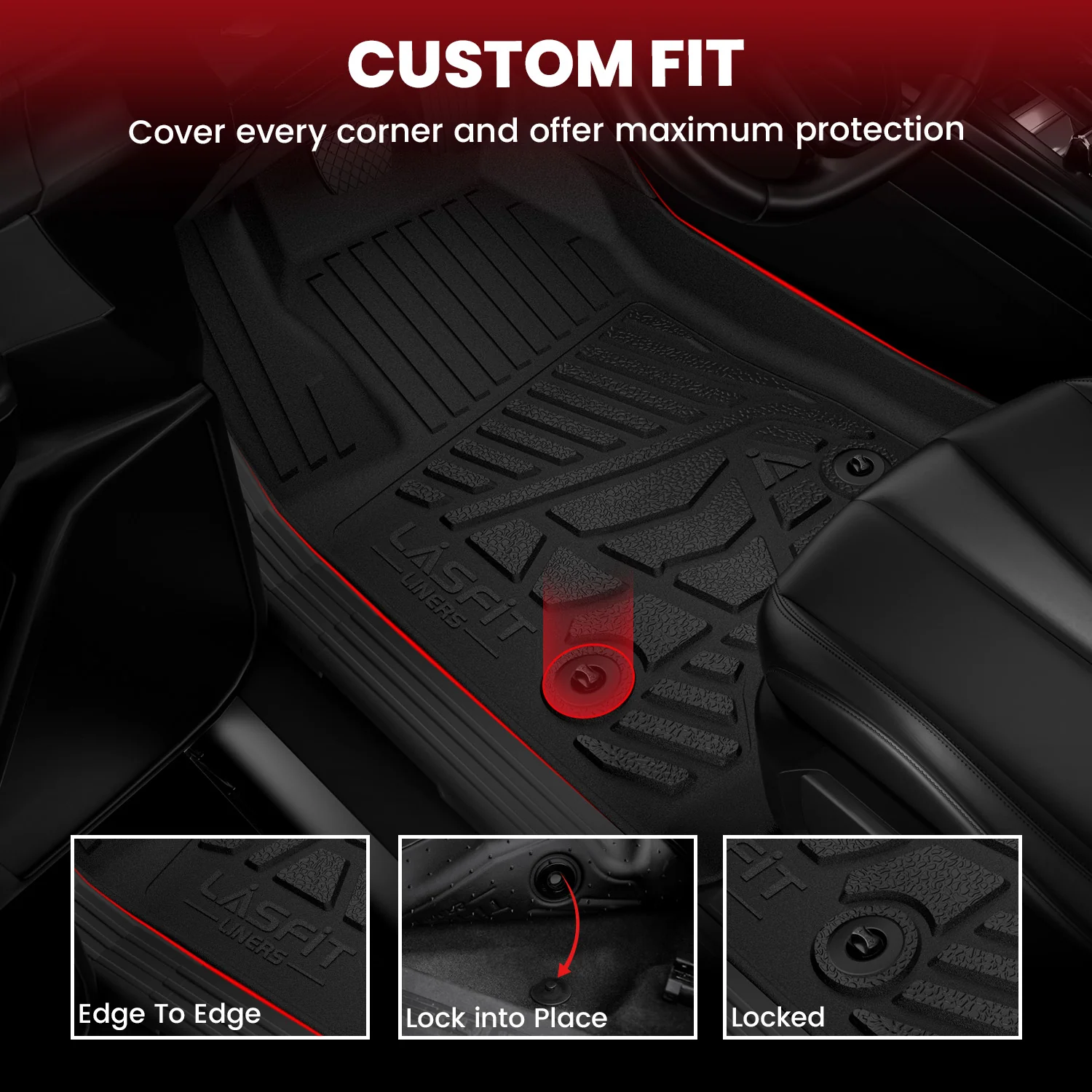 Fit for 2014-2018 GMC Sierra 1500 Floor Mats, Fit Carpet Floor & Without 4*4 Shifter Only - Image 12