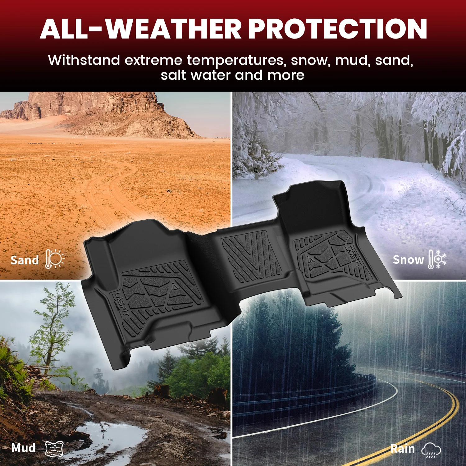 Fit for 2015-2019 GMC Sierra 2500HD 3500HD Floor Mats, Fit Carpet Floor & Without 4*4 Shifter Only - Image 13