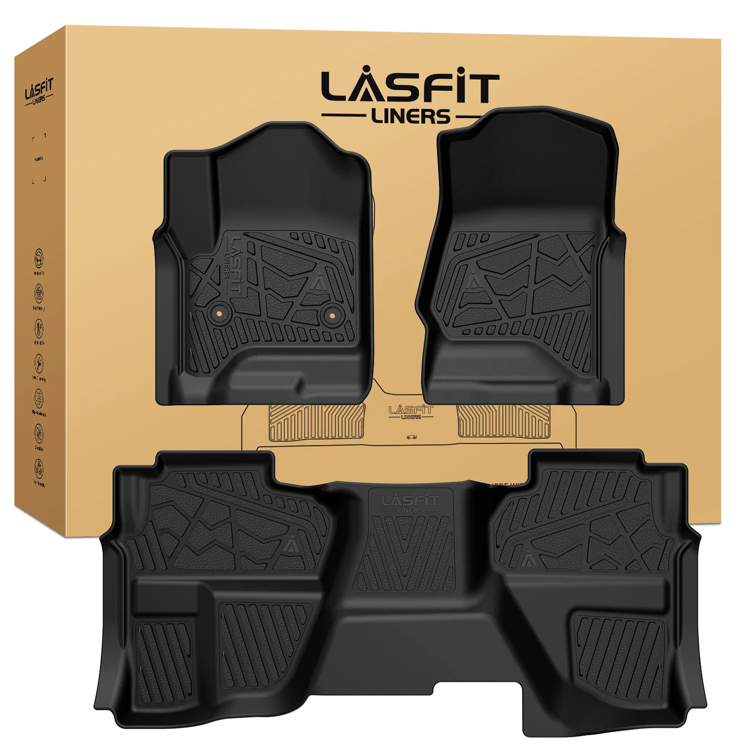 Fit for 2014-2018 GMC Sierra 1500 Floor Mats, Fit Carpet Floor & Without 4*4 Shifter Only - Image 36