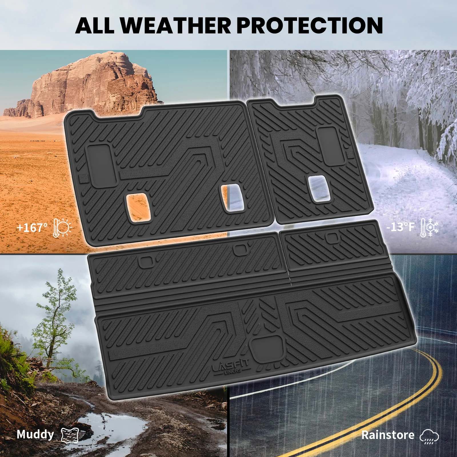 Fit for 2015-2020 Chevrolet Tahoe 7/8 Seats Floor Mats & Seatback & Cargo Mat - Image 16