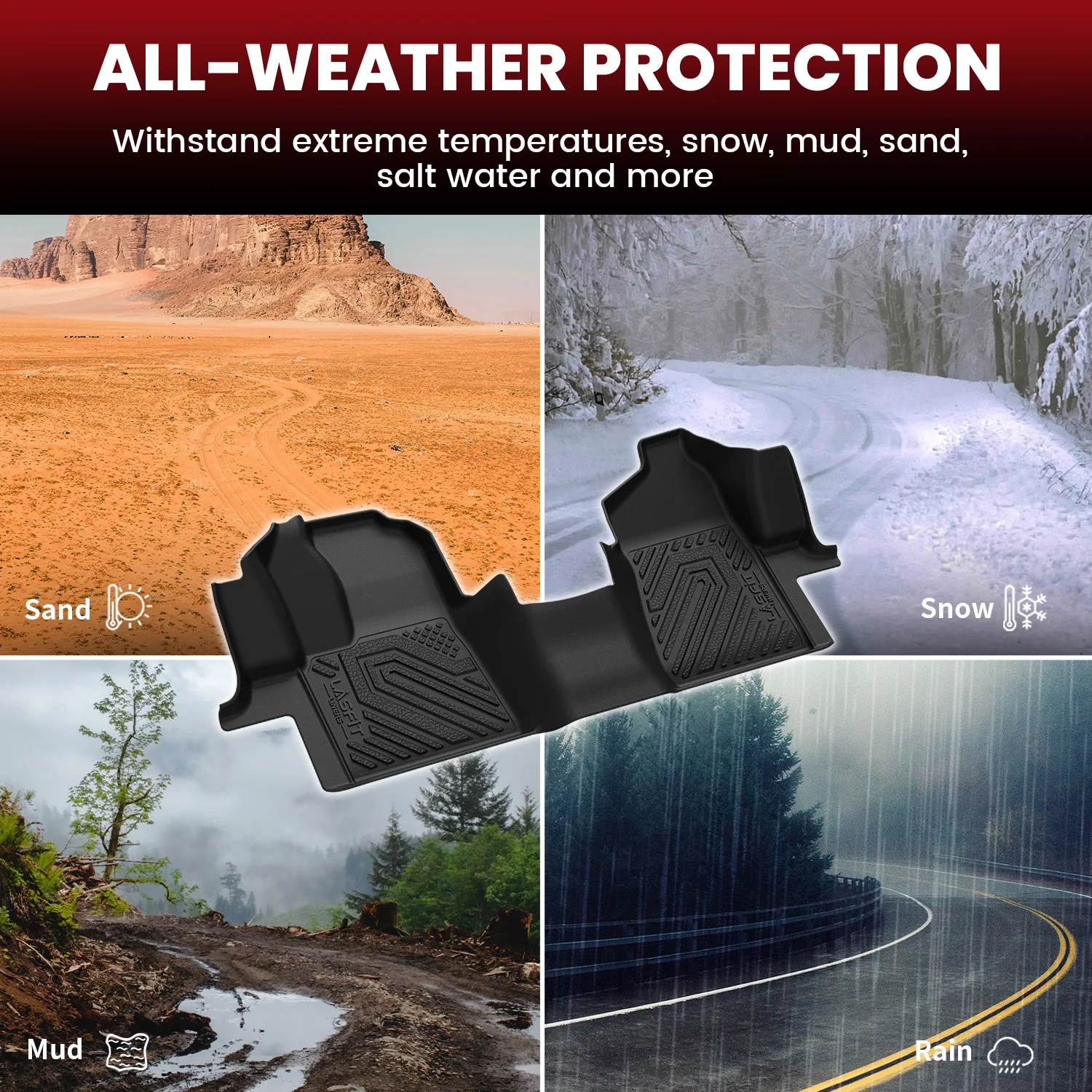 Fit for 2015-2021 Ford Transit Floor Mats 1st Row, Fit Vinyl Floor Only - Image 5