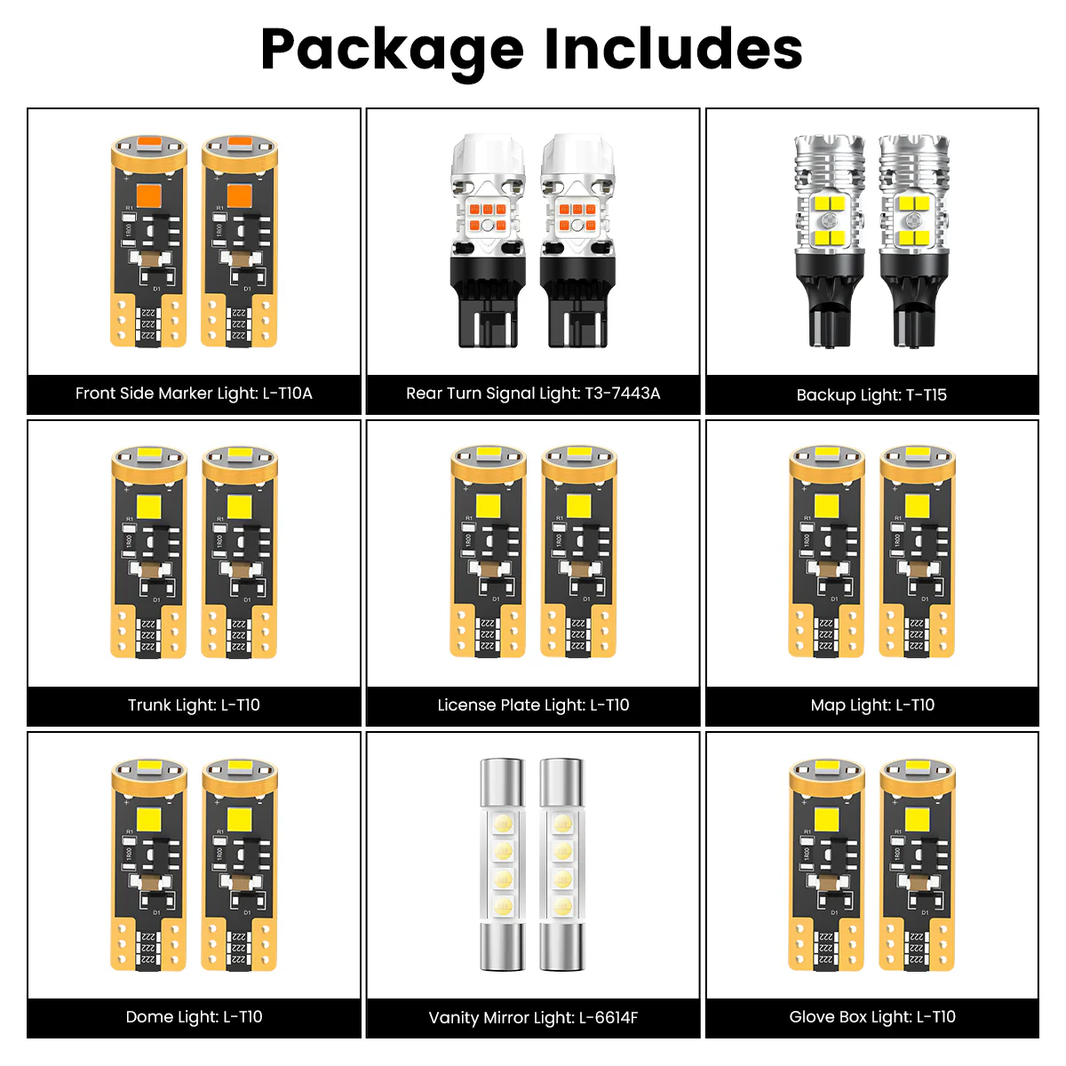 Fit for 2016-2017 Honda Accord The Brightest LED Bulbs Upgrade - Image 8