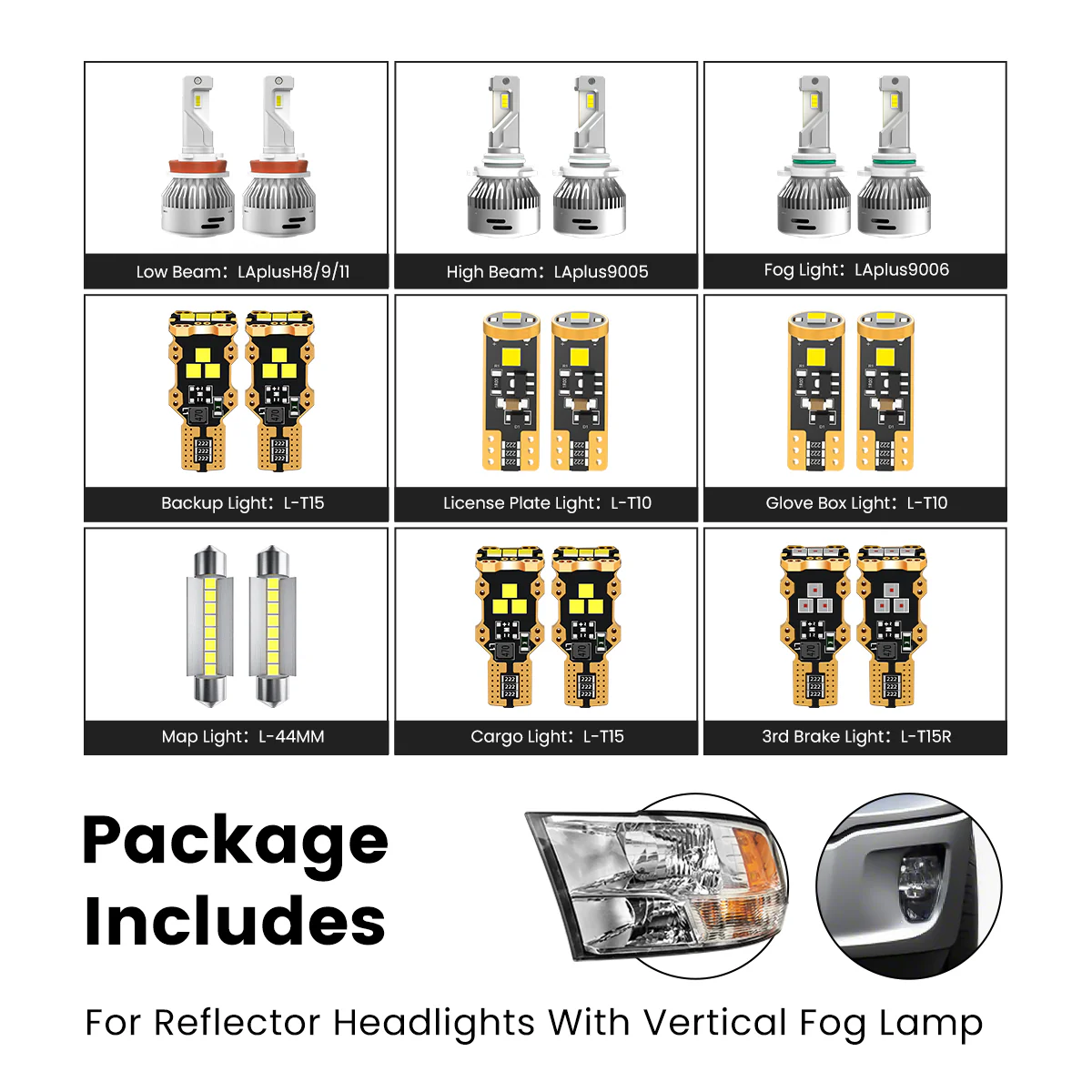 Fit for 2016-2018 Ram 1500 LED Bulbs Upgrade | Tested and Verified - Image 6