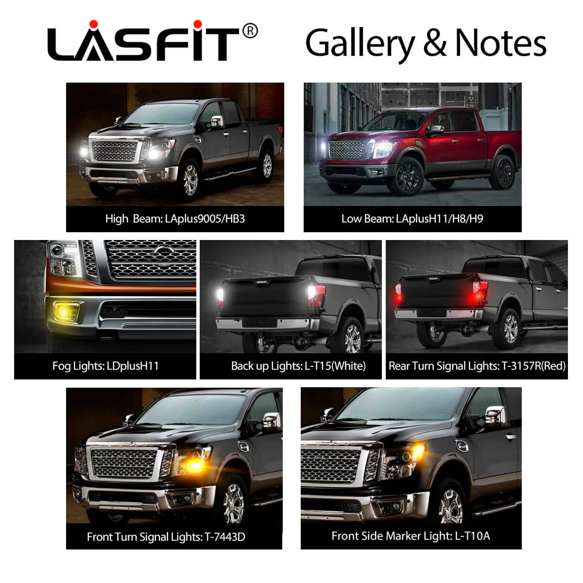 Fit for 2016-2019 Nissan Titan LED Bulbs H11 9005 Exterior Bulbs Upgrade - Image 2