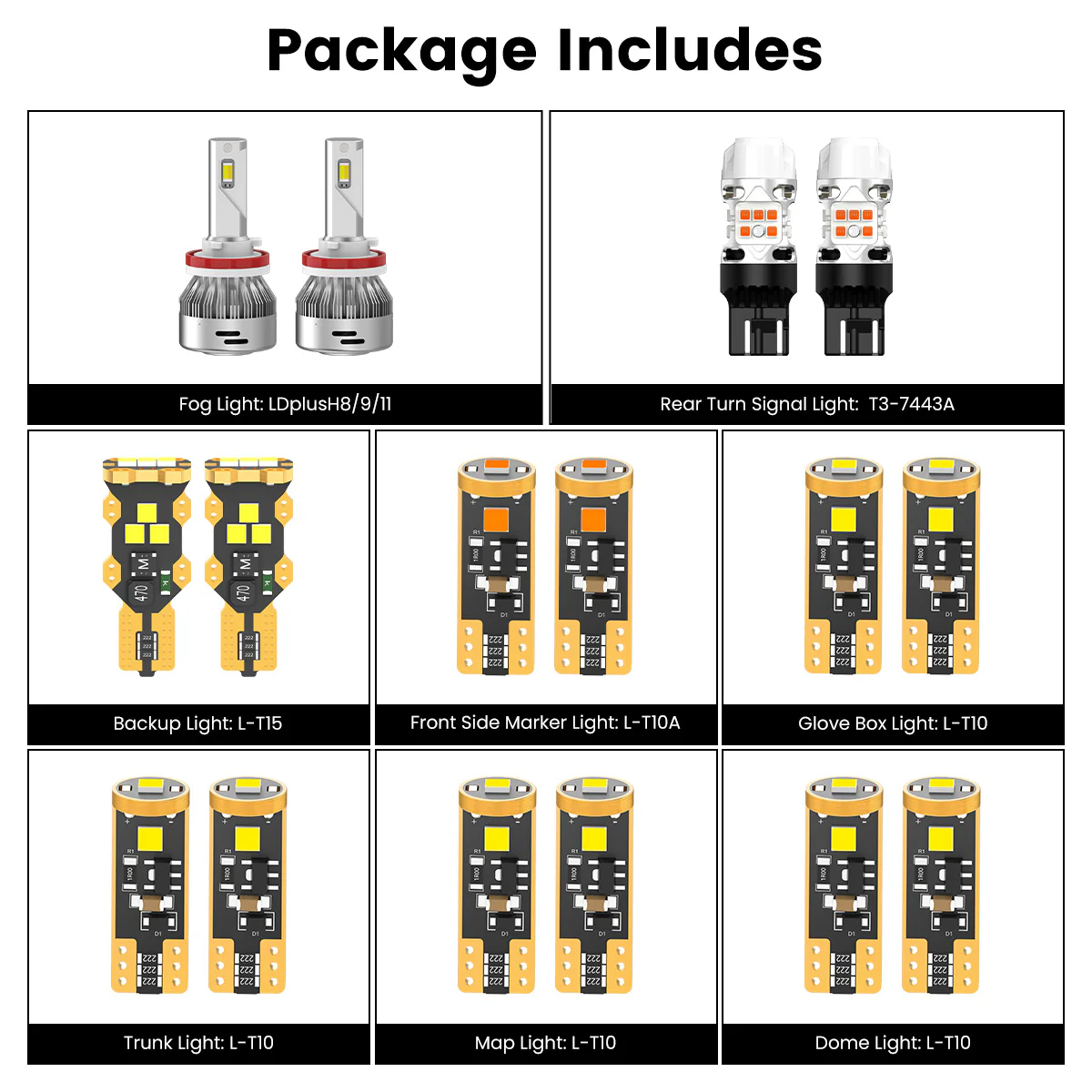 Fit for 2016-2021 Honda Civic Sedan Coupe Hatchback LED Bulbs Upgrade | Tested and Verified - Image 2