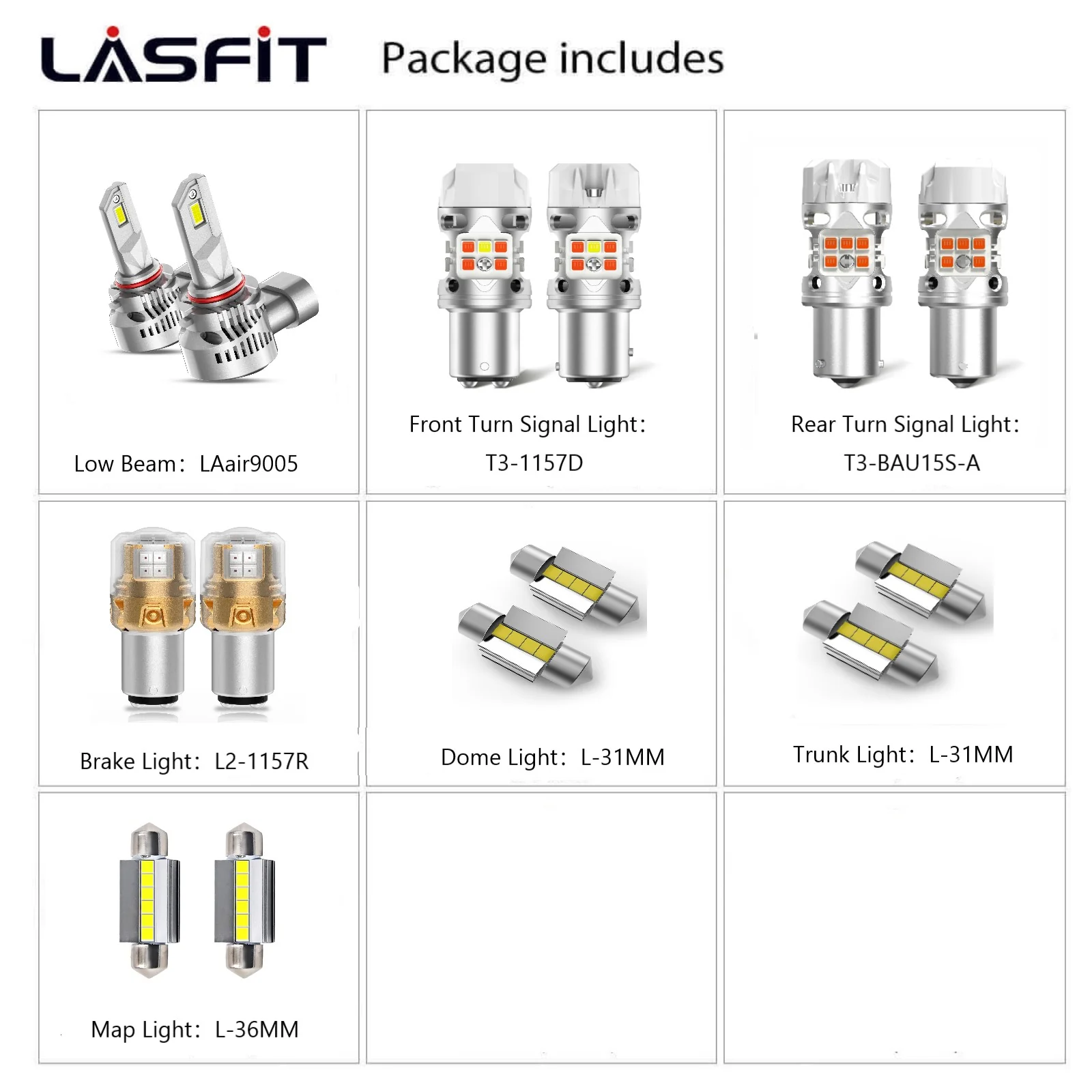 Fit for 2017-2018 Hyundai Santa Fe Custom H7 LED Bulbs Exterior Interior Lights, Santa Fe Sport Included - Image 4