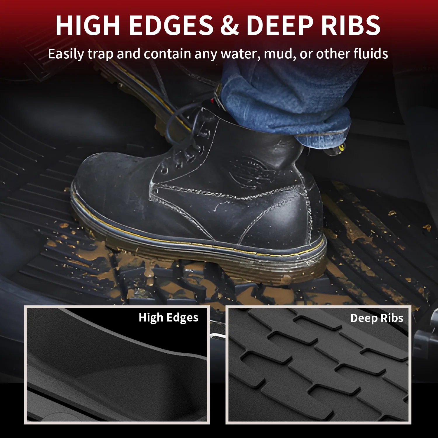 Fit for 2017-2020 Lincoln Continental Custom Floor Mats TPE Material 1st & 2nd Row Seat - Image 5
