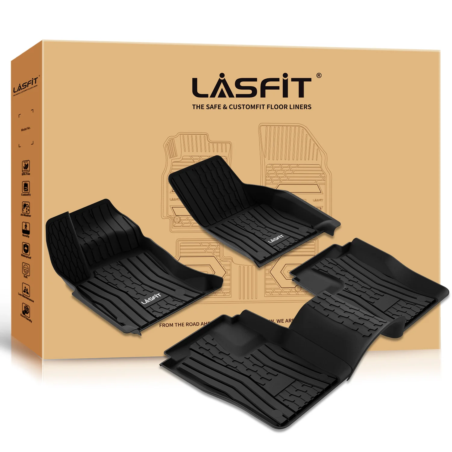 Fit for 2017-2020 Lincoln Continental Custom Floor Mats TPE Material 1st & 2nd Row Seat - Image 9