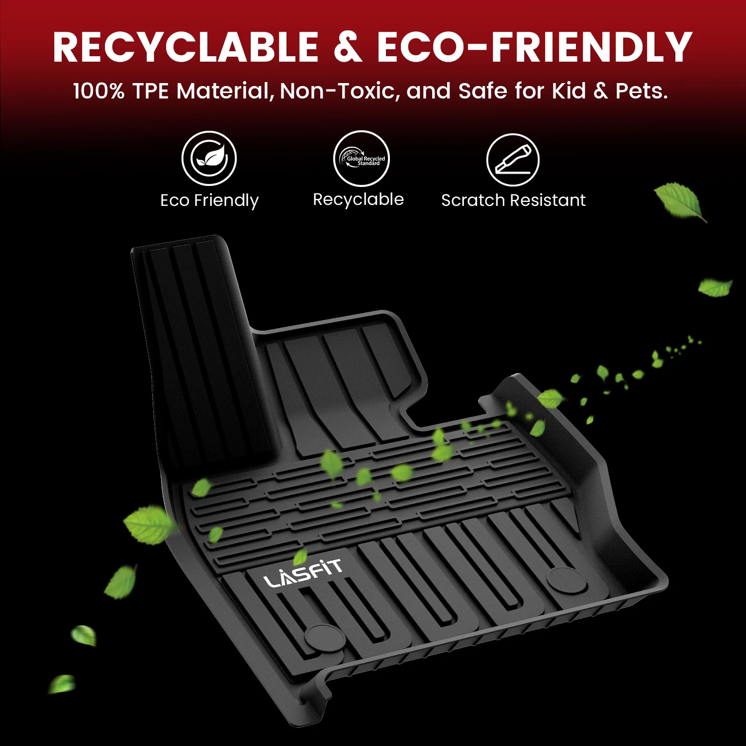 Fit for 2017-2026 Jaguar F-Pace Custom Floor Mats TPE Material 1st & 2nd Row Seat - Image 7
