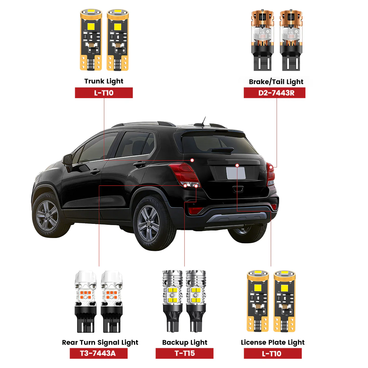 Fit for 2017-2022 Chevrolet Trax The Brightest LED Bulbs Upgrade - Image 2