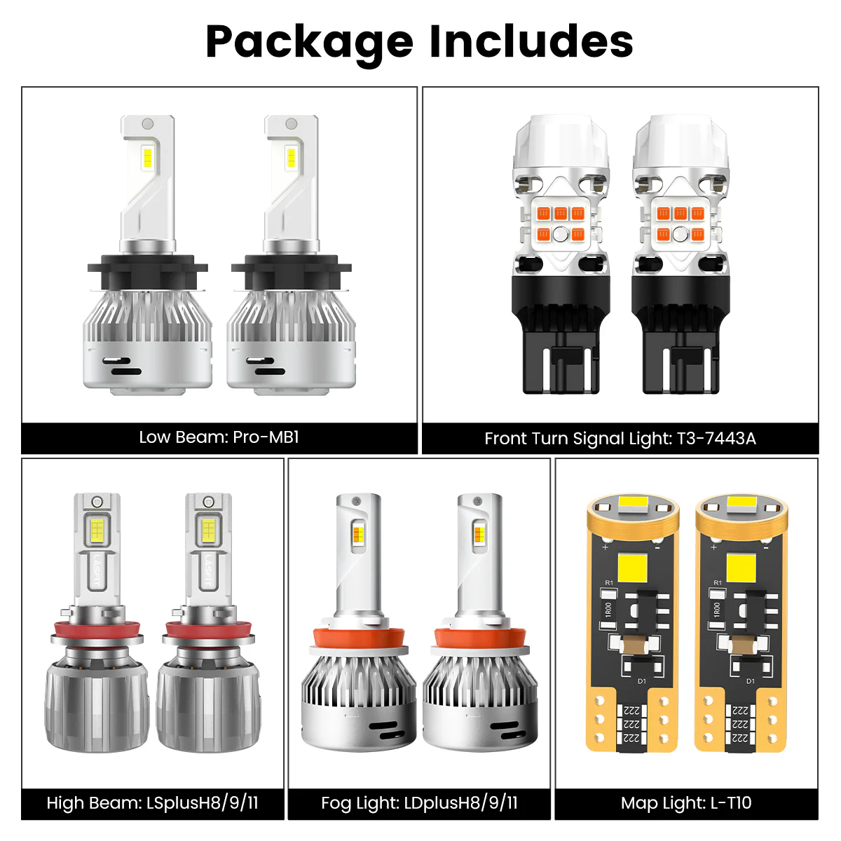 Fit for Volkswagen Golf 2018-2019 & GTI 2018-2020 Custom H7 LED Bulbs Exterior Interior Light Plug n Play