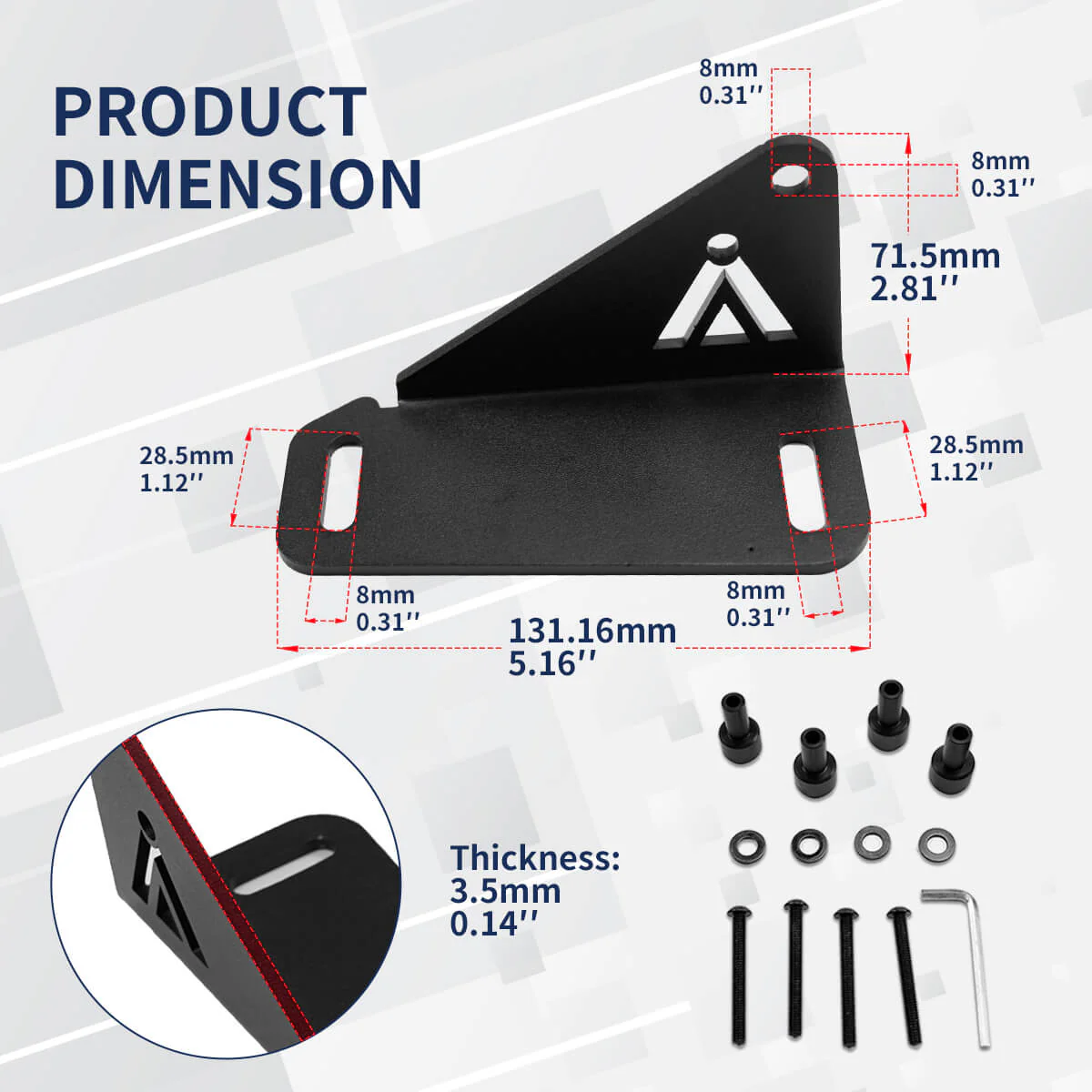 Fit For 2018-2024 Jeep Wrangler JL Gladiator JT 50" 52'' Light Bar Hood Mount Brackets | LASFIT - Image 3