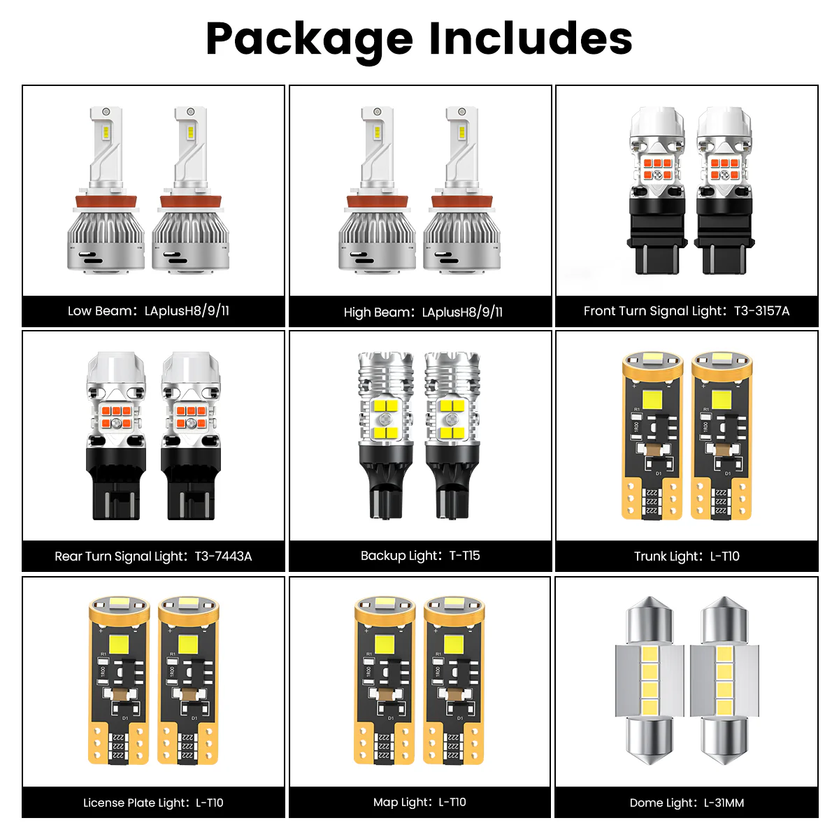 Fit for 2018-2024 Nissan Kicks LED Bulbs Upgrade - Image 9