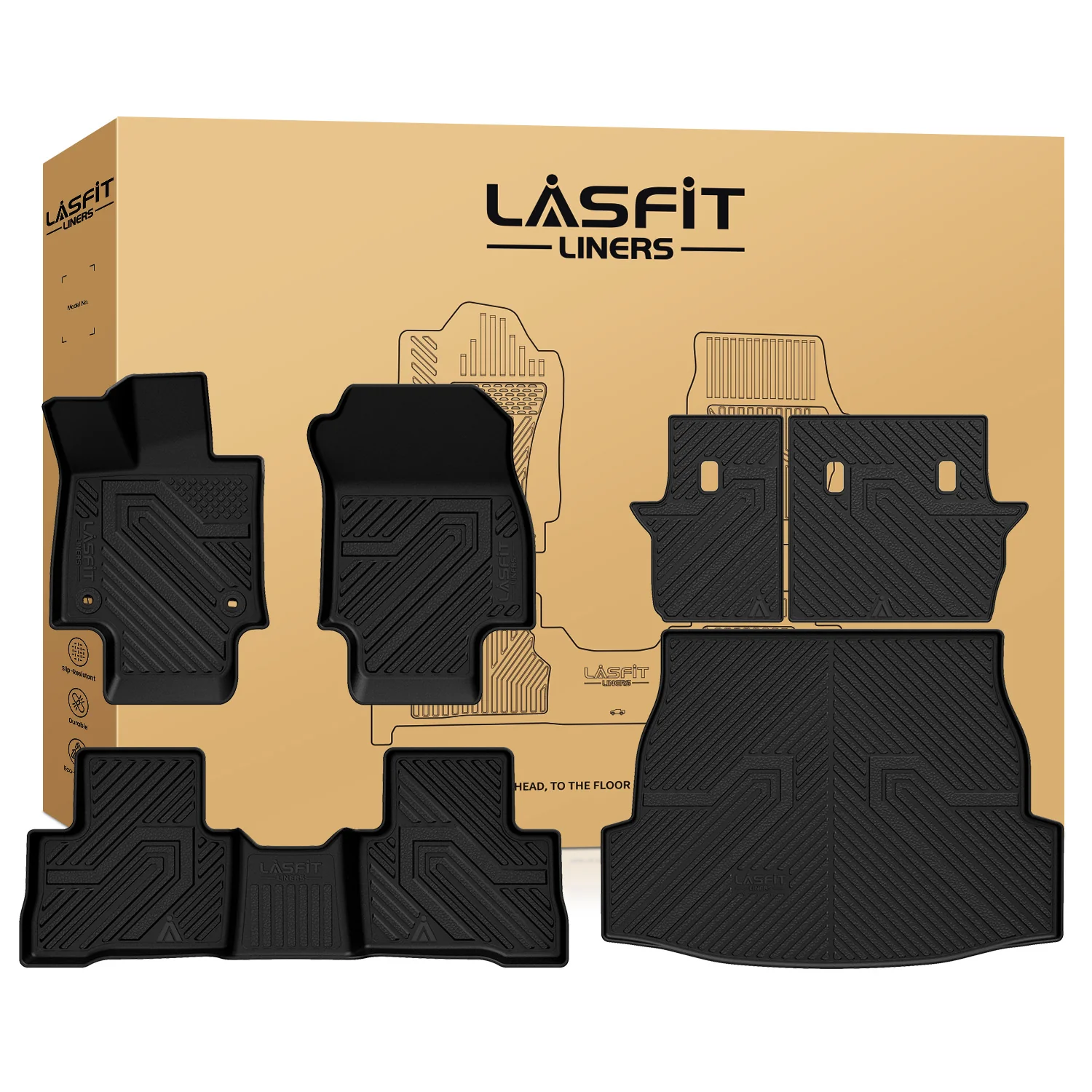 Fit for 2019-2025 Toyota RAV4 All-weather TPE Floor Mats & Cargo Mat - Image 46