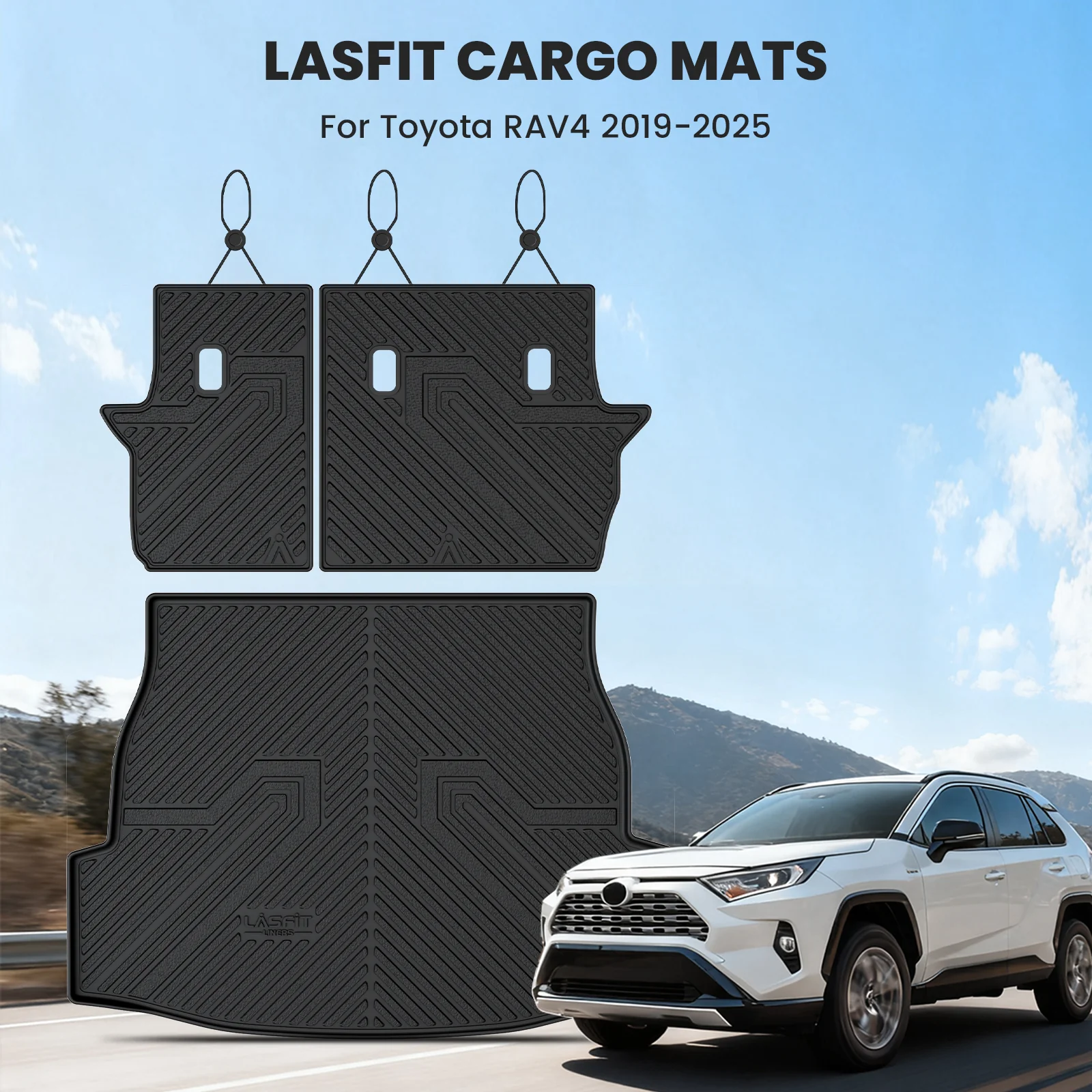 Fit for 2019-2025 Toyota RAV4 All-weather TPE Floor Mats & Cargo Mat - Image 56