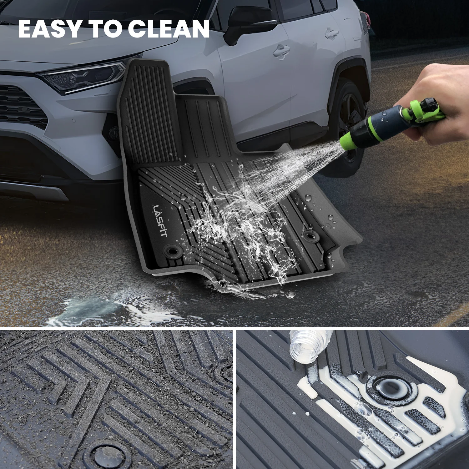 Fit for 2019-2025 Toyota RAV4 All-weather TPE Floor Mats & Cargo Mat - Image 7