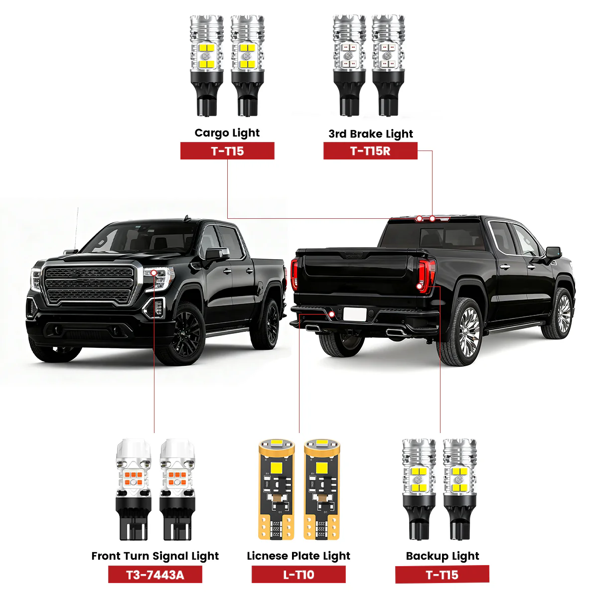 Fit for 2019-2021 GMC Sierra 1500 LED Bulbs Upgrade | Tested and Verified