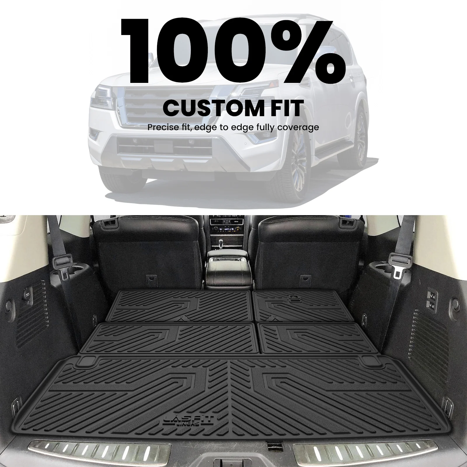 Fit for 2019-2024 Nissan Armada Floor Mats or Cargo & Seatback Mats, Fit 8seats(2nd Row Bench Seats) - Image 4