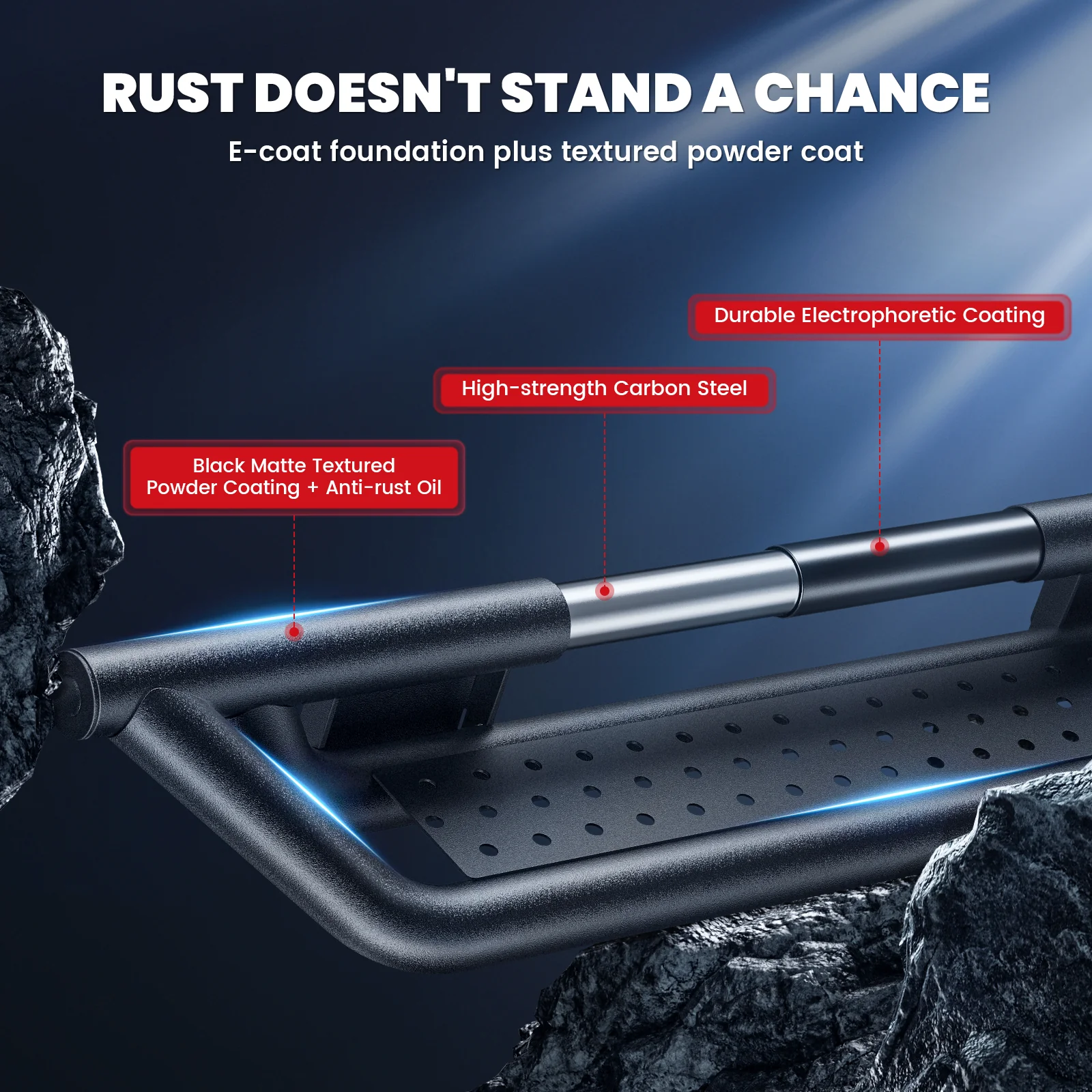 Fit for 2009-2018 Ram 1500 Running Boards Side Steps, Fit Crew Cab ONLY - Image 4