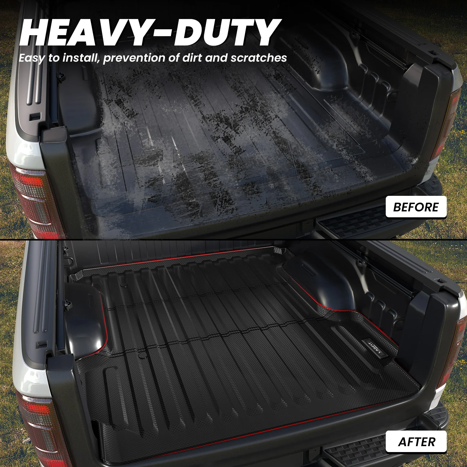 Fit for 2019-2026 Ram 1500 Truck Bed Mat & Tailgate Mat, Fit without RAM RamBox, Not Fit Drop-in liners - Image 21