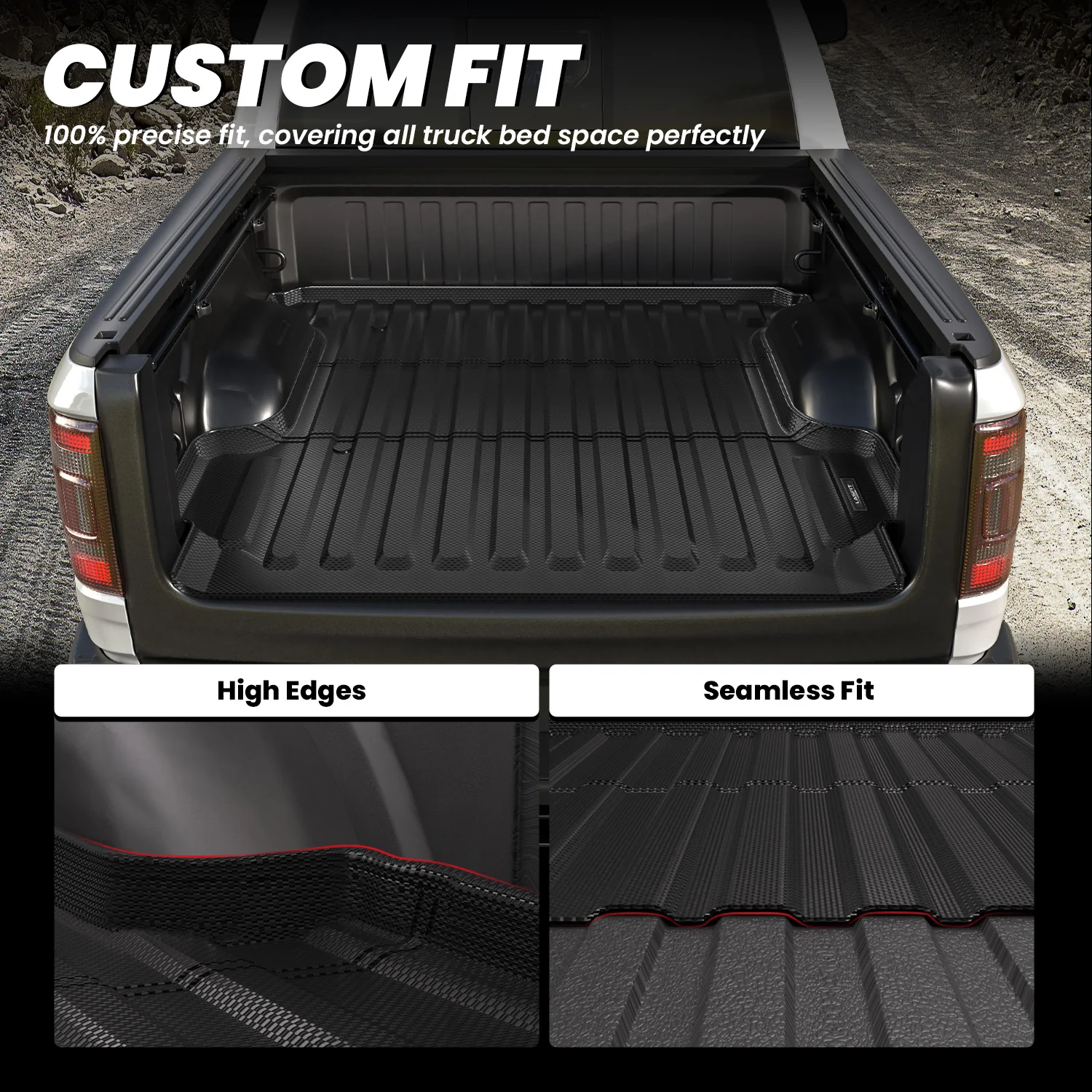 Fit for 2019-2026 Ram 1500 Truck Bed Mat & Tailgate Mat, Fit without RAM RamBox, Not Fit Drop-in liners - Image 3