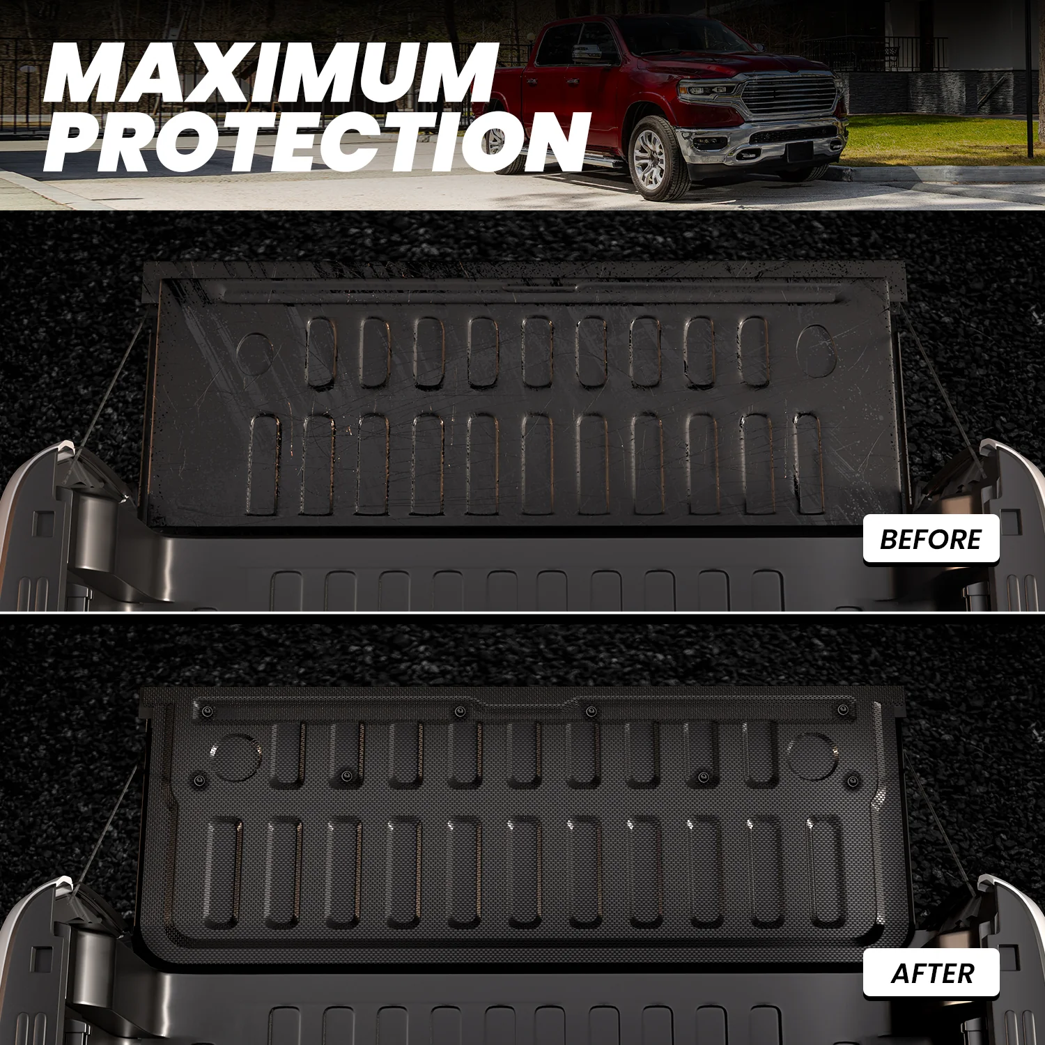 Fit for 2019-2026 Ram 1500 Truck Tailgate Mat, Not Fit Drop-in liners - Image 4