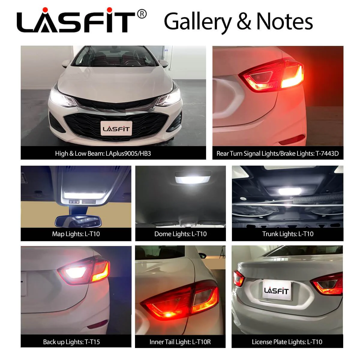 Fit for 2019 Chevrolet Cruze LED Bulbs 9005 Exterior Interior Lights - Image 3
