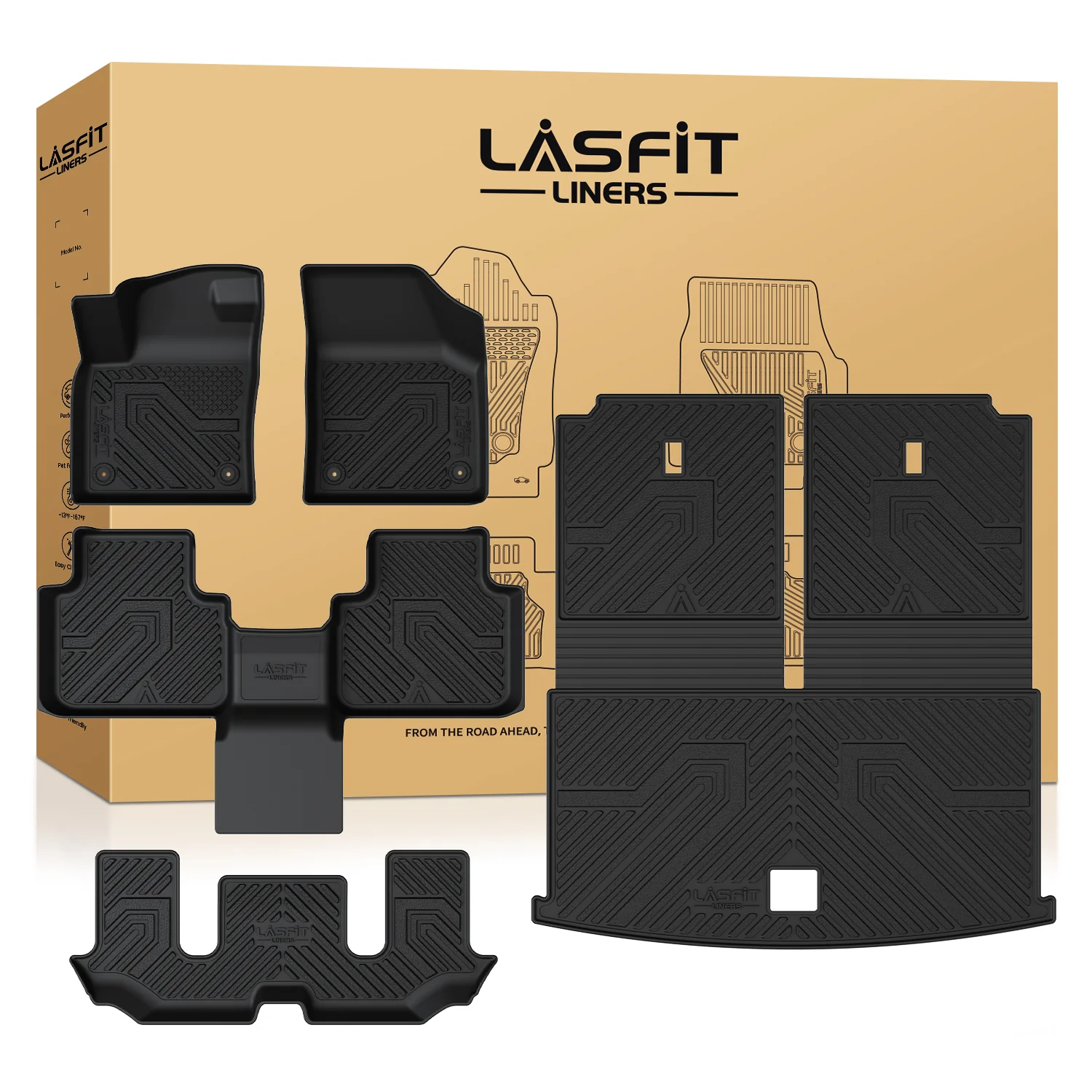 Fit for 2019 Volkswagen Atlas Floor Mats & Cargo Mat & Seatback Mat, Fit Passenger Seat Without Retention Only - Image 17