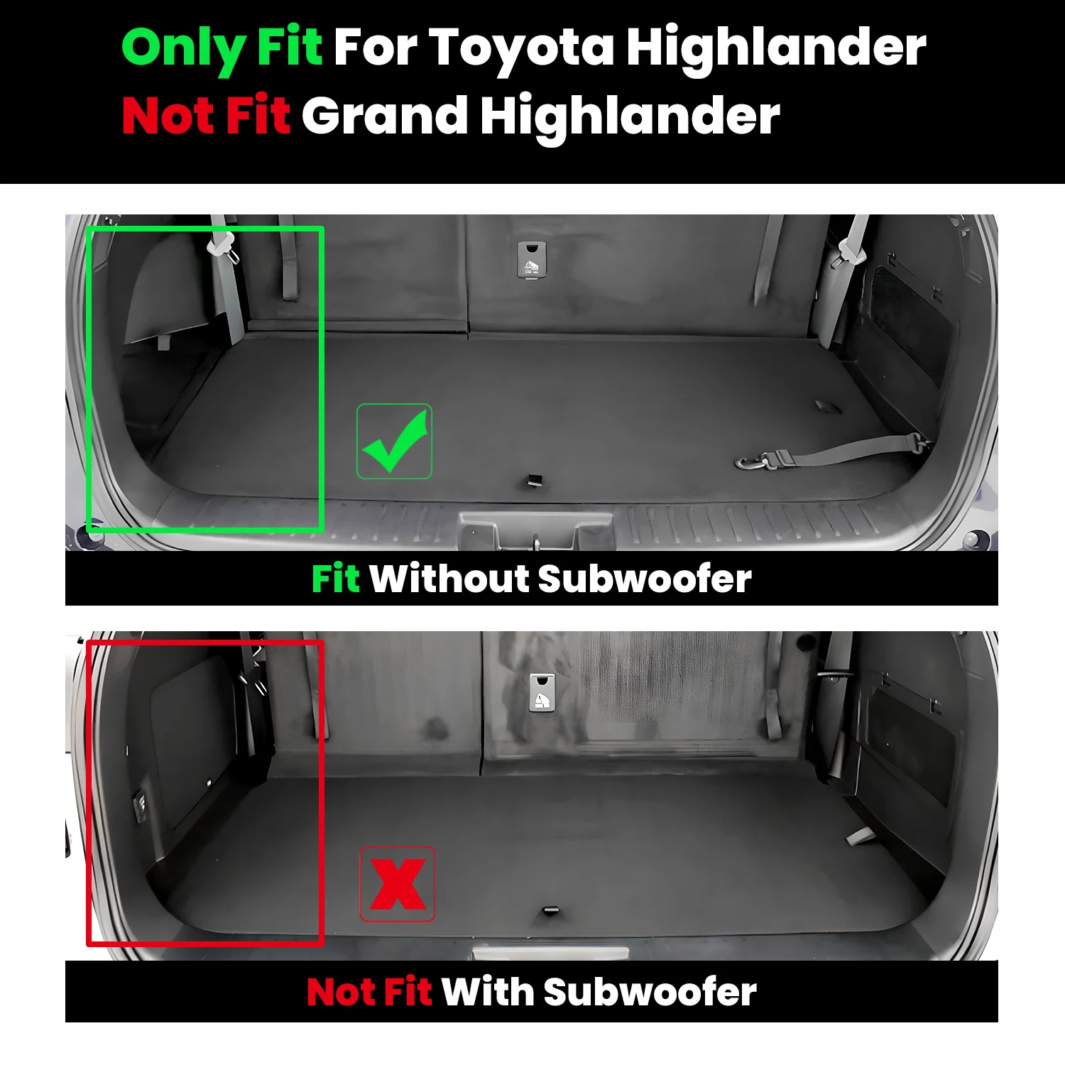 Fit for 2020-2026 Toyota Highlander Hybrid Floor Mats & Seatback & Cargo Mat, Fit AWD & Without Subwoofer Only - Image 11