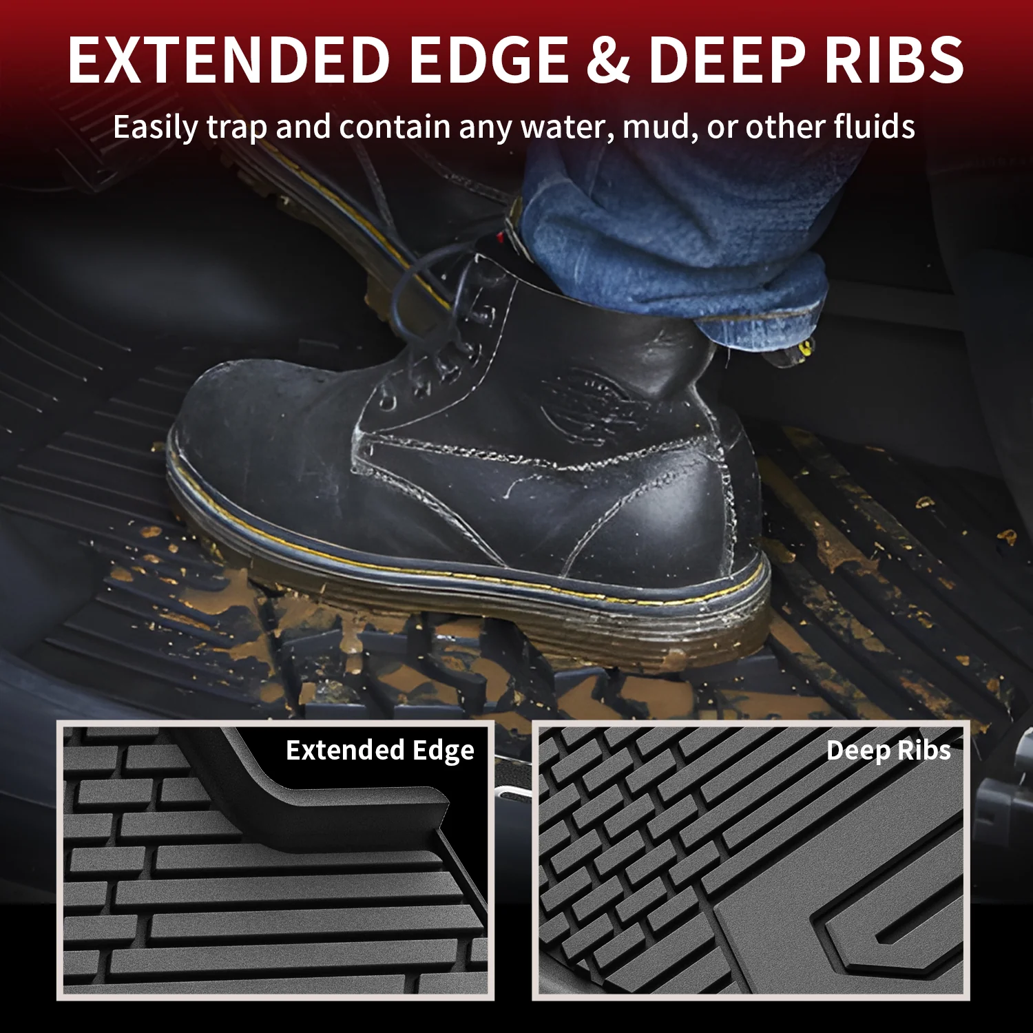 Fit for 2019-2026 Chevrolet Silverado 1500 1st Row Floor Mats, Fit Bucket Seat & Carpet Floor Only, Not for 2019 Silverado LD - Image 8