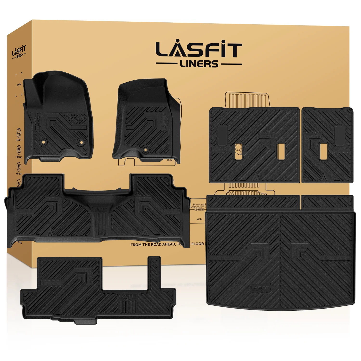 Fit for 2021–2026 Chevrolet Suburban Floor & Cargo Mats Protection Set, Not Fit 9 Seats - Image 16