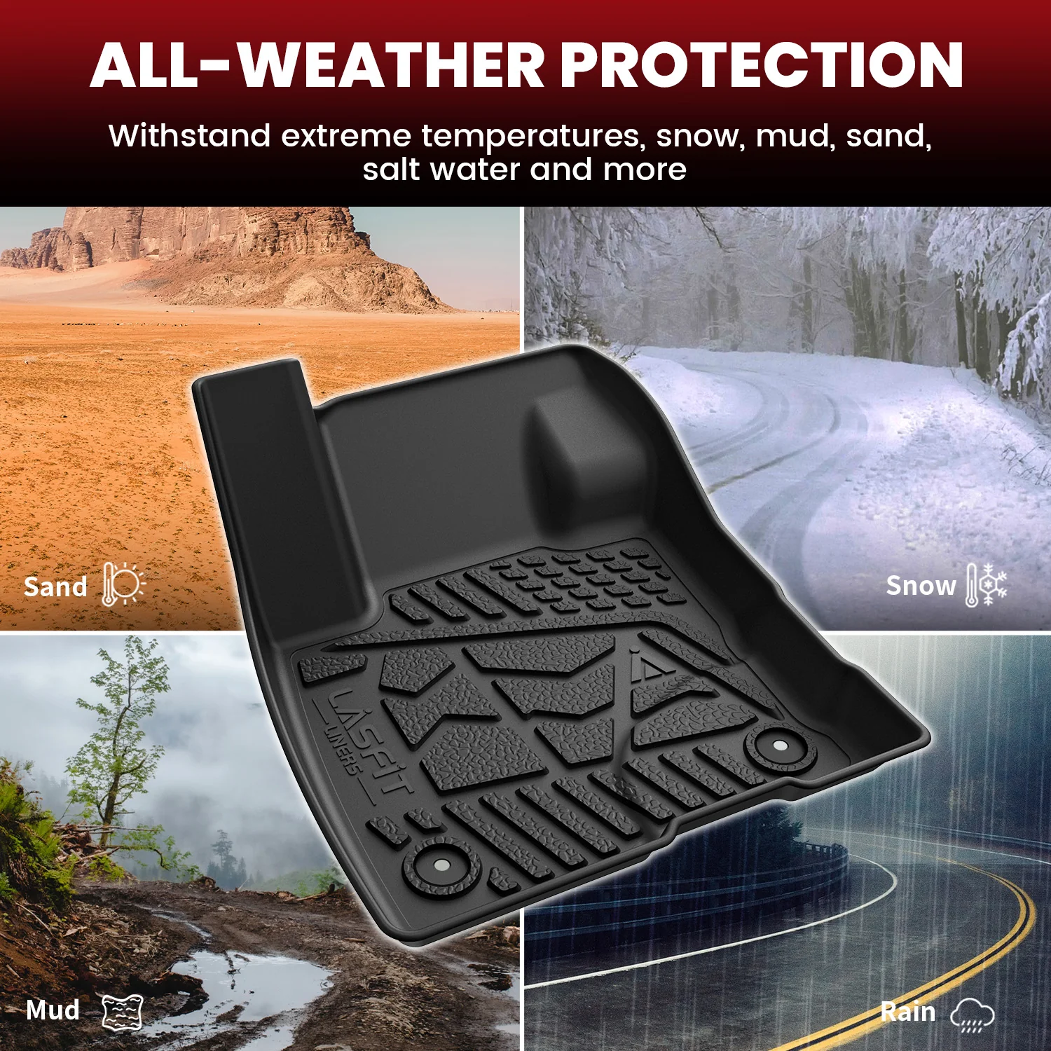 Fit for 2022-2026 Ford Maverick All-Weather TPE Floor Mats - Image 13