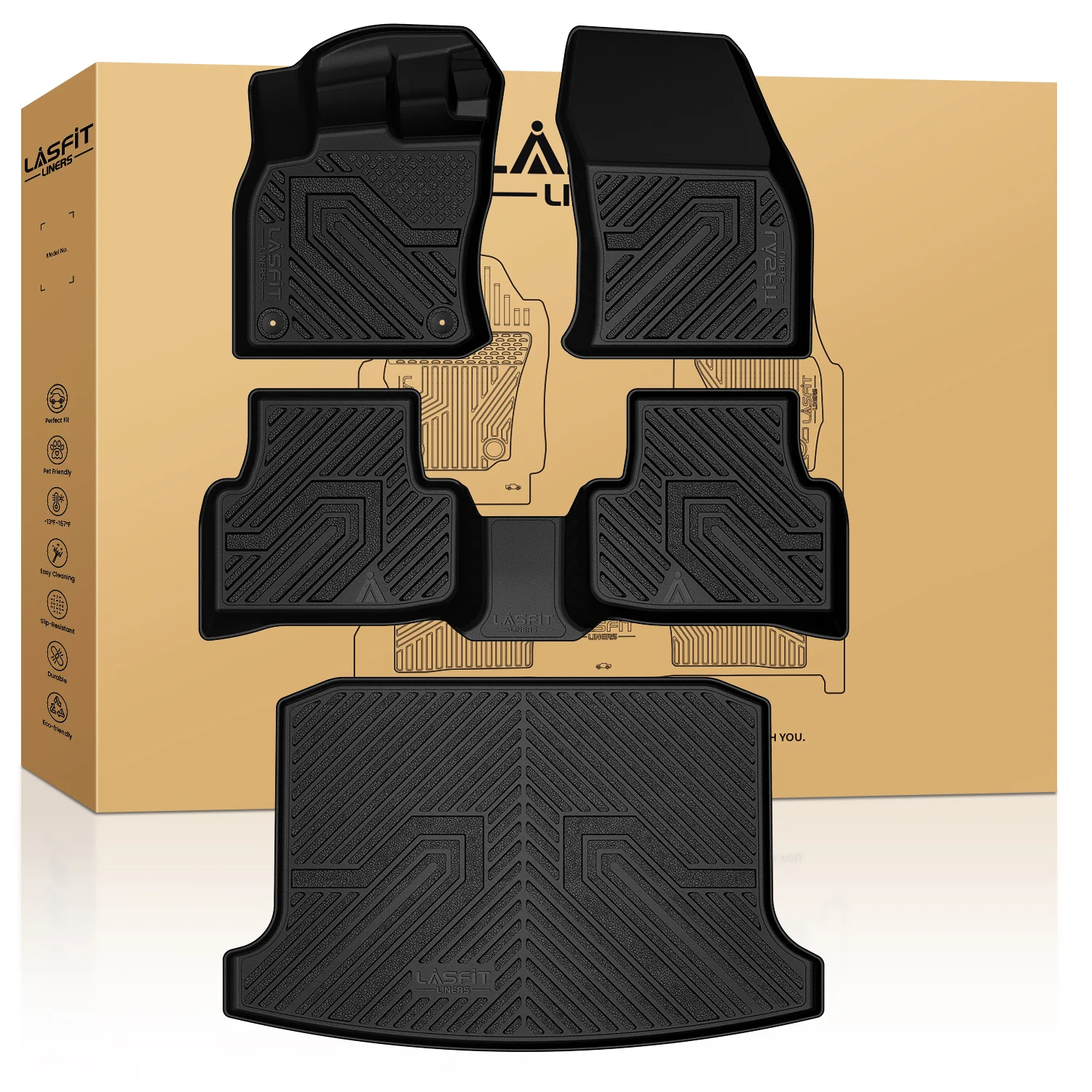 Fit for 2022-2026 Volkswagen Taos Floor Mats & Cargo Mat, Fit FWD Only - Image 8