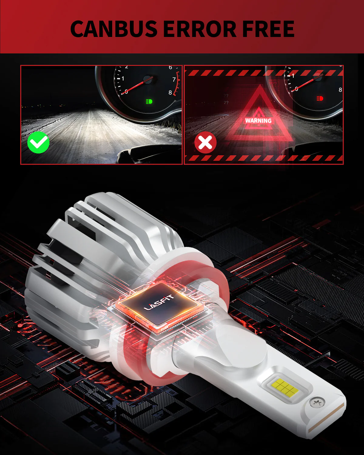 50W H11 H8 H9 LC Plus Series | 5,000LM 6000K LED Bulbs - Image 7