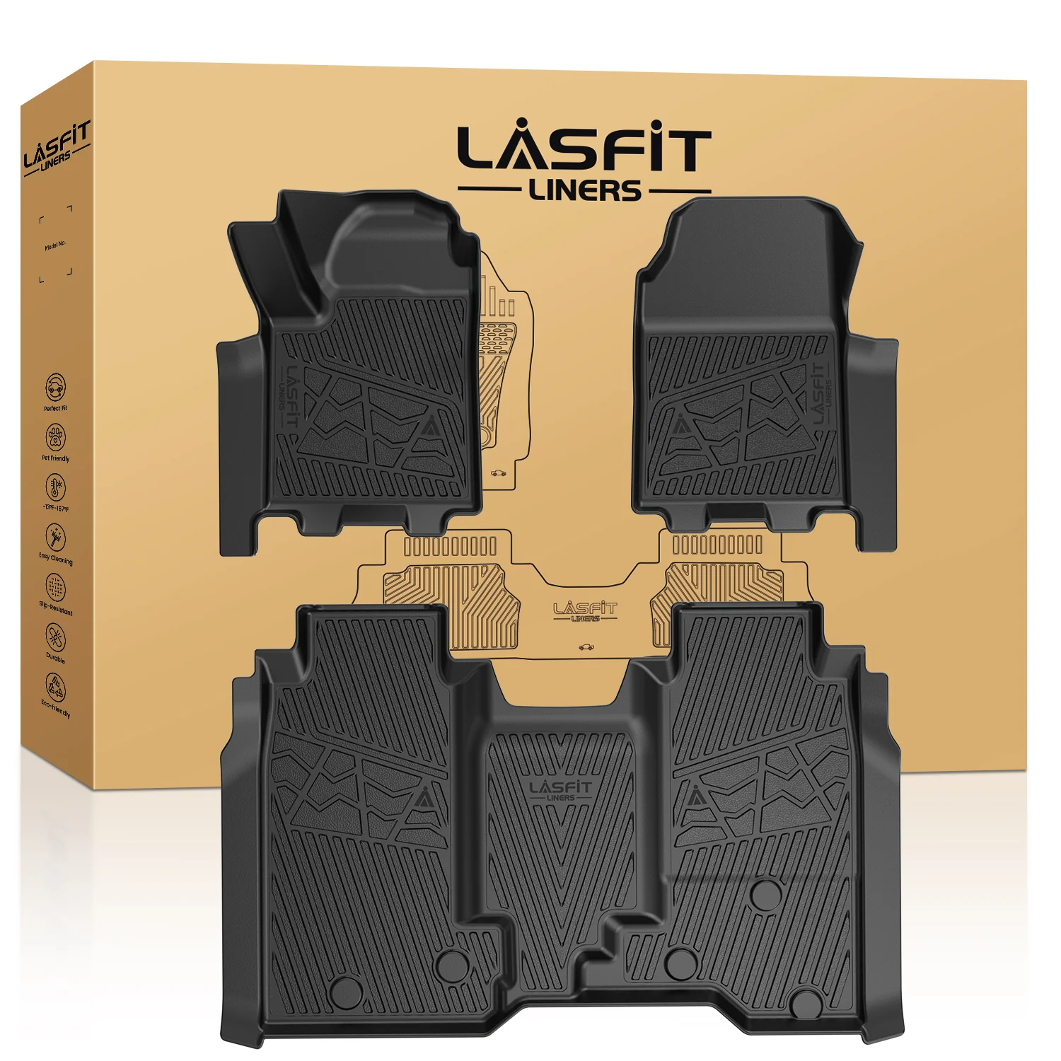 Fit for 2024-2026 GMC Sierra EV Floor Mats, Fit With Multi-Flex Midgate Only - Image 8