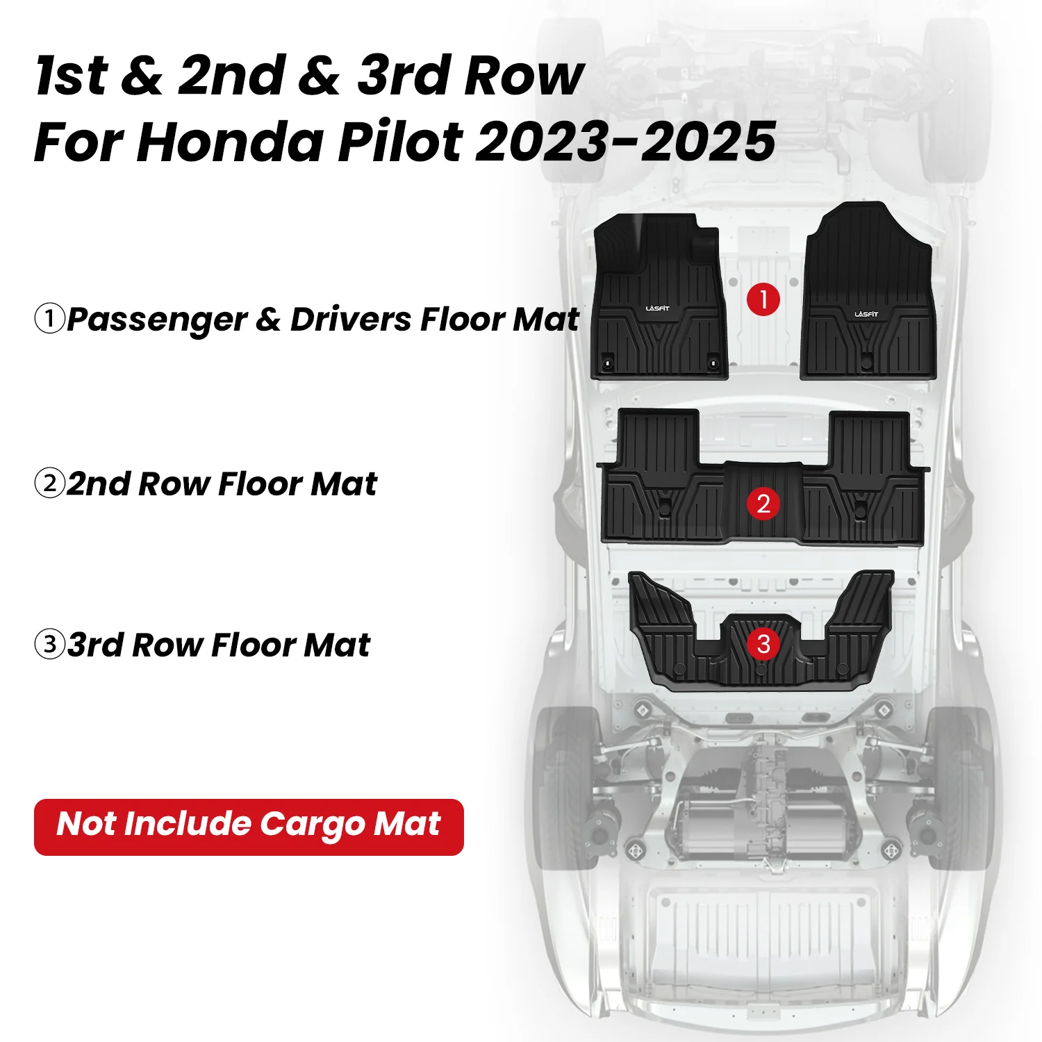 Fit for 2023-2026 Honda Pilot Custom TPE Floor Mats or Seatback & Cargo Mats - Image 11