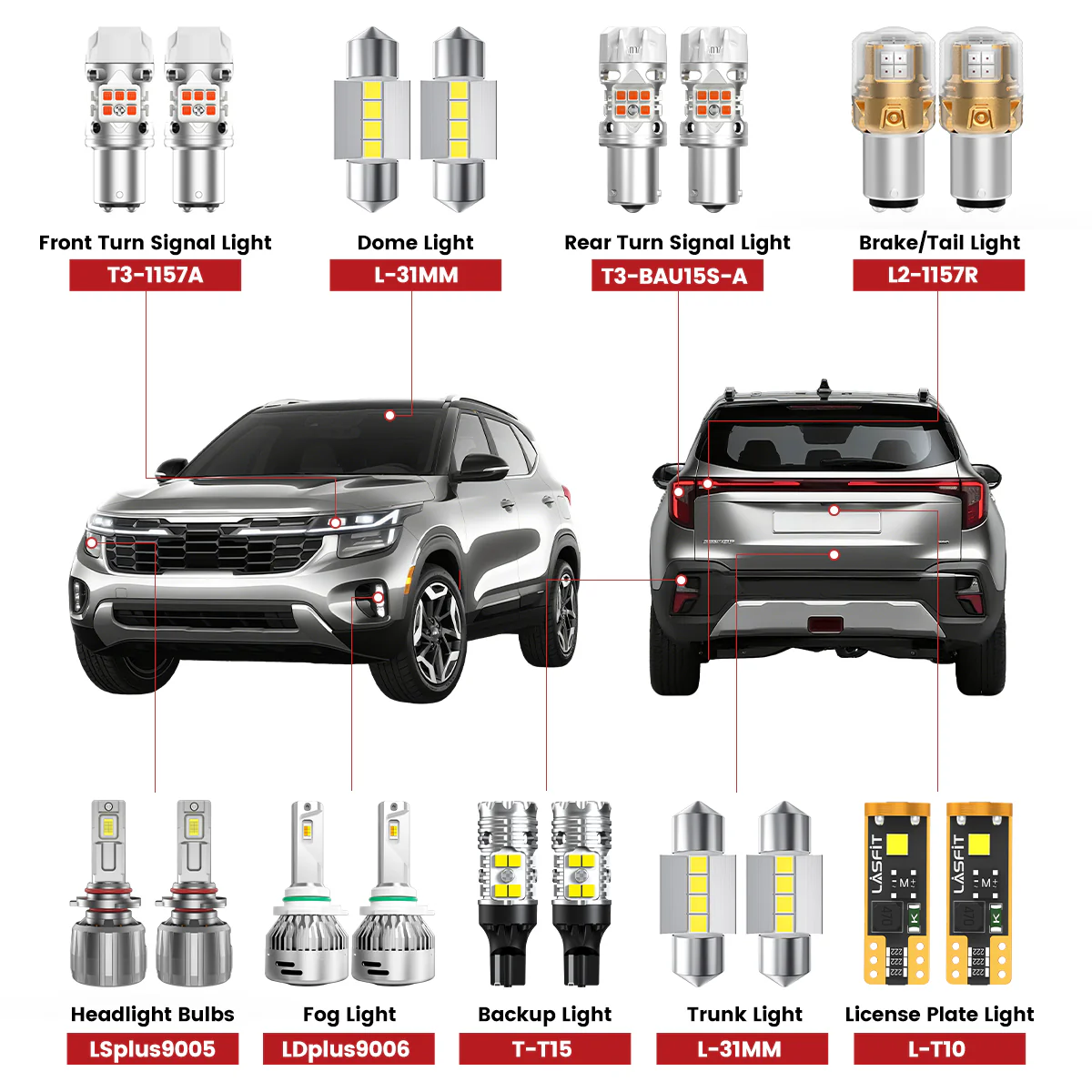 Fit for 2024-2026 Kia Seltos The Brightest LED Bulbs Upgrade | Tested and Verified