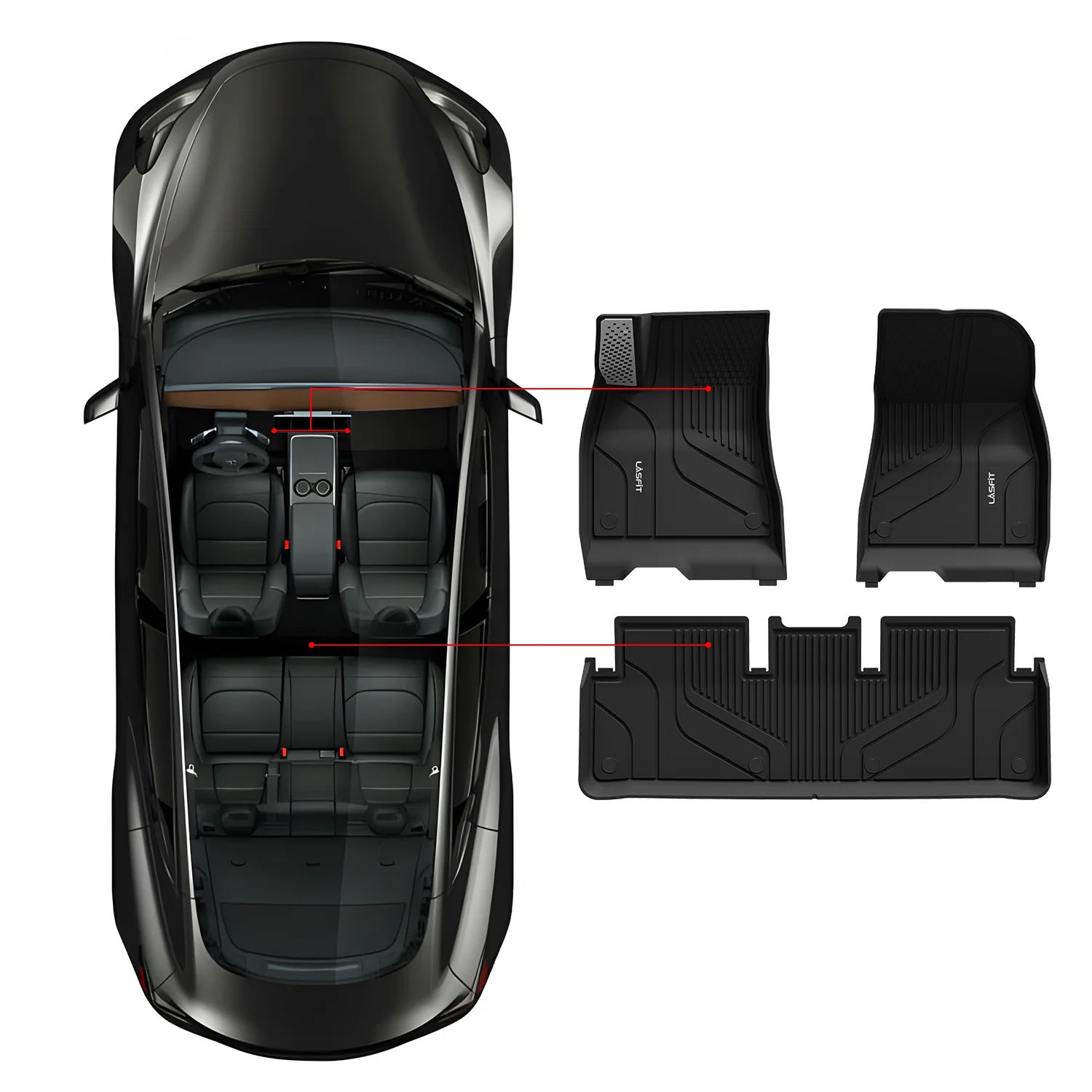 Fit for 2024-2026 Tesla Model 3 Highland Frunk or 1st Row & 2nd Row or Trunk Well or Cargo Mat - Image 9