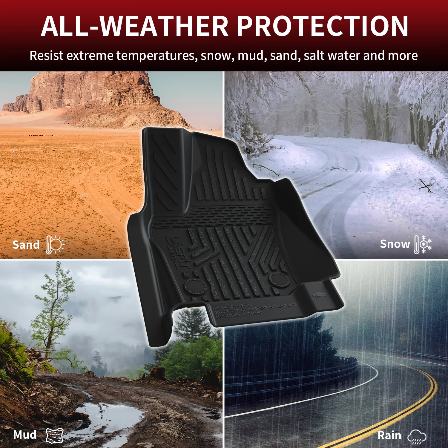 Fit for 2024-2026 Toyota Tacoma All-Weather Floor Mats, Fit Double Cab Only - Image 9