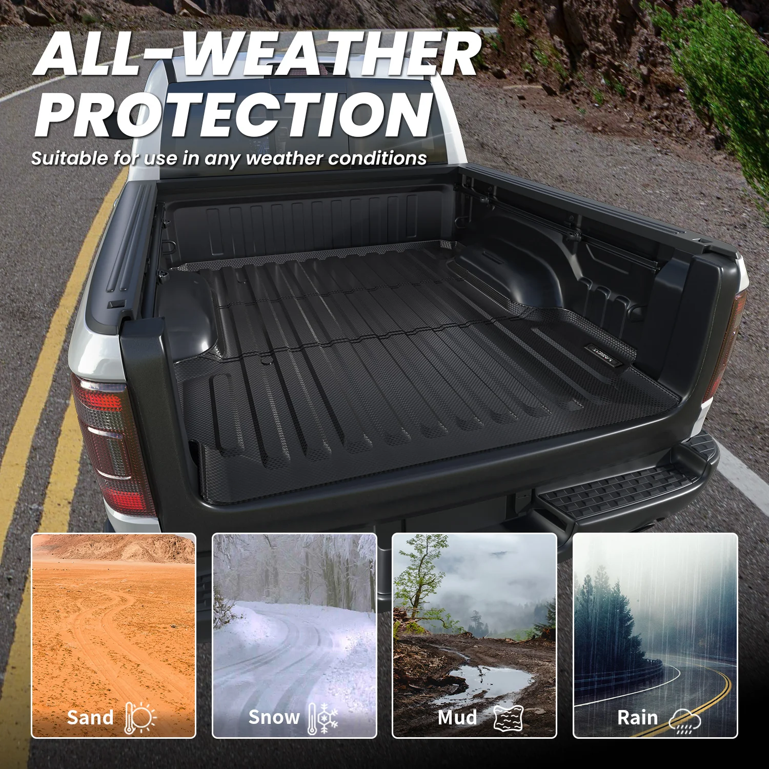 Fit for 2025-2026 RAM 1500 RHO Truck Bed Mat, Fit 5'7" Box, Fit Without RAM RamBox, Not Fit Drop-in liners - Image 3