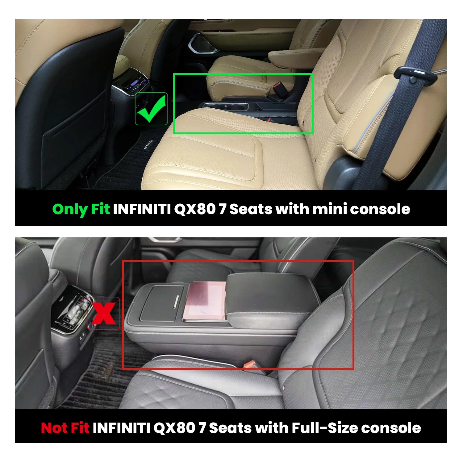 Fit for 2025-2026 Infiniti QX80 Floor Mats or Cargo Mat & Seatback Mats, Not Compatible with Models Equipped with Cargo Shelf - Image 2