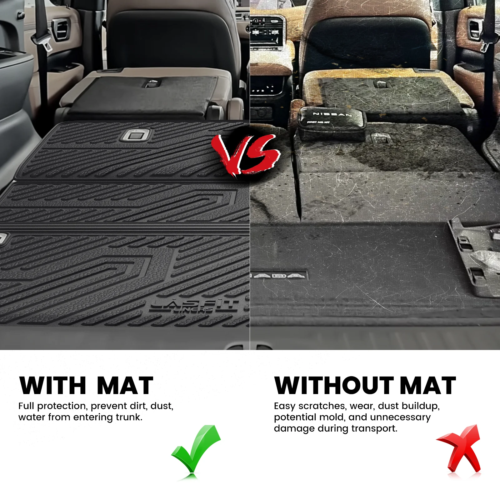 Fit for 2025-2026 Infiniti QX80 Floor Mats or Cargo Mat & Seatback Mats, Not Compatible with Models Equipped with Cargo Shelf - Image 20