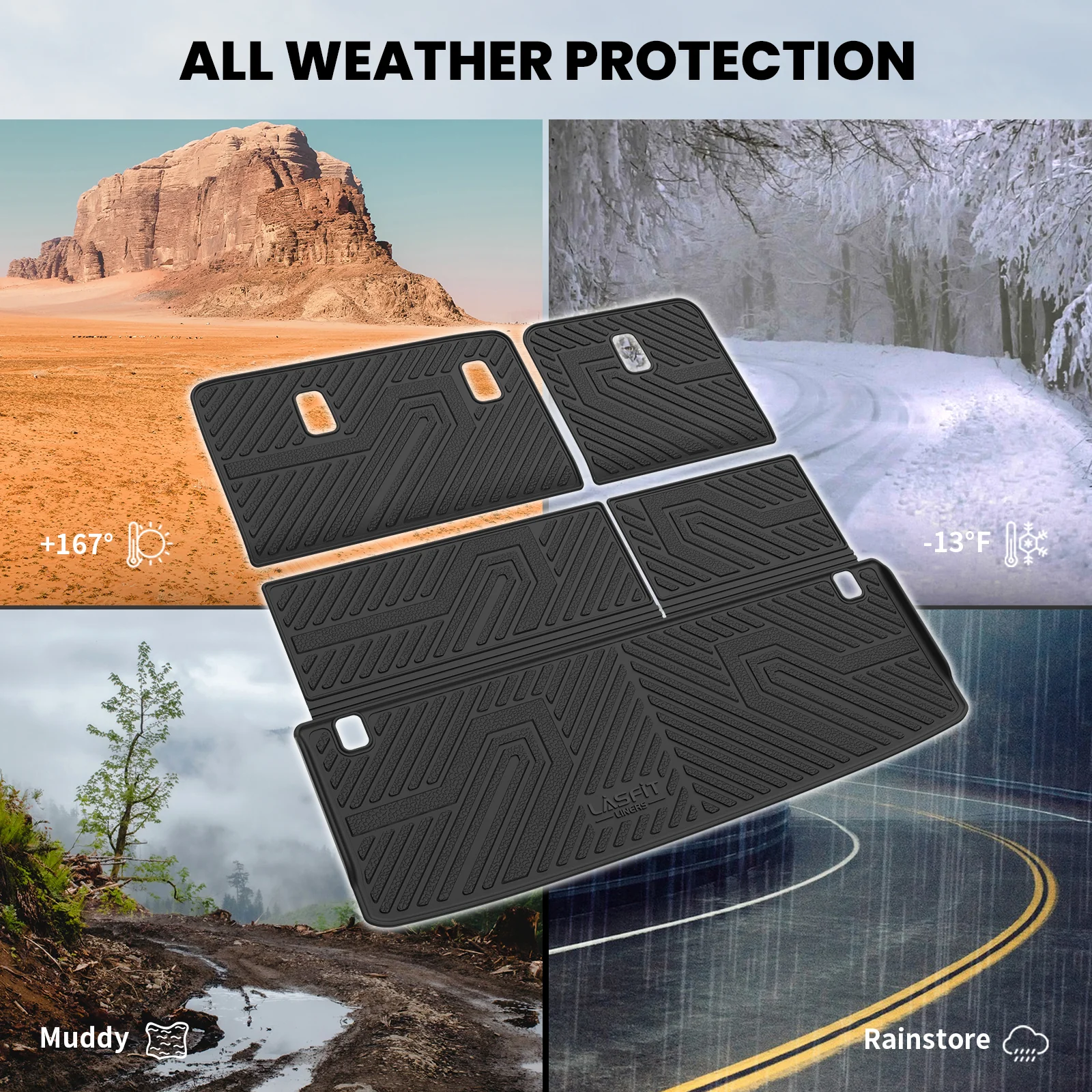 Fit for 2025-2026 Infiniti QX80 Floor Mats or Cargo Mat & Seatback Mats, Not Compatible with Models Equipped with Cargo Shelf - Image 22